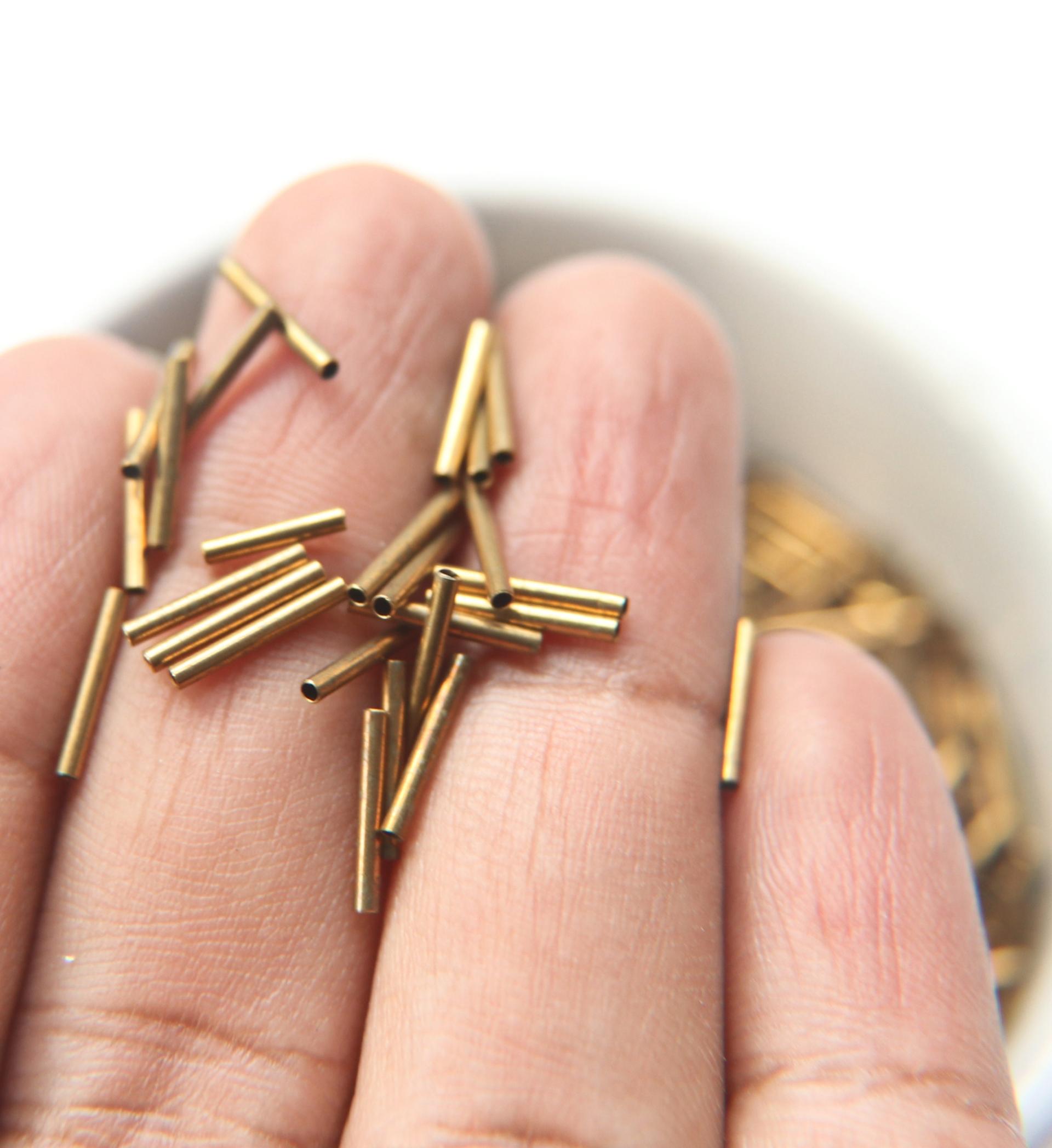 Fine 1.3 MM Seamless Brass Tubes 5/10/20/30/40/60/80 MM Length rare findings, brass tubes, jewelry making, craft supplies, decoration