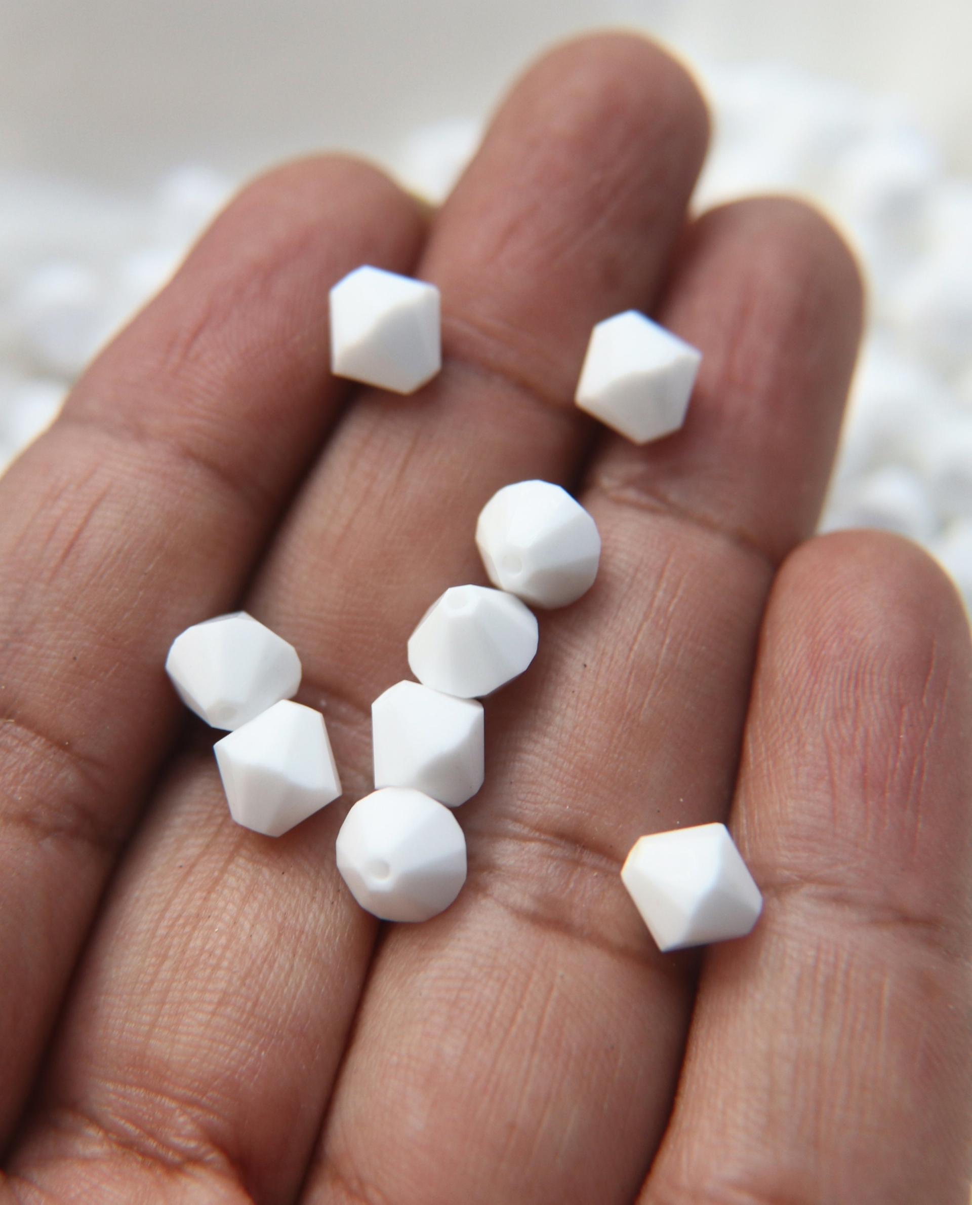 8 MM Rare MATT Chalk White Swarovski Bicone 16 Cuts 6/24/72/144 Pieces (395) PREMIUM Materials, rare jewelry findings craft supply