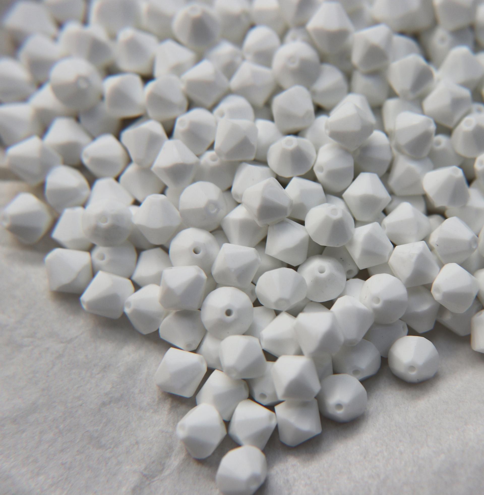 8 MM Rare MATT Chalk White Swarovski Bicone 16 Cuts 6/24/72/144 Pieces (395) PREMIUM Materials, rare jewelry findings craft supply