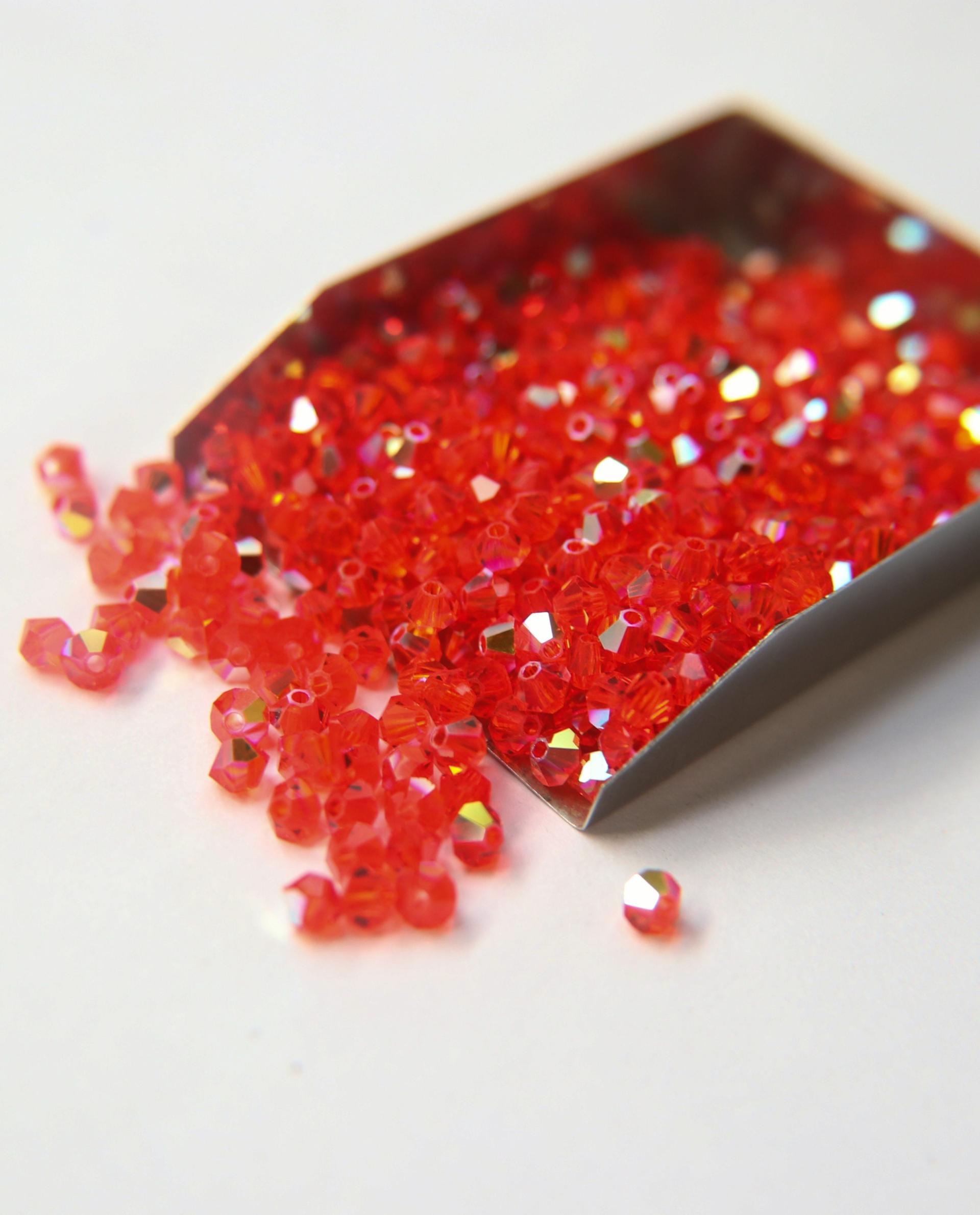 Swarovski (4mm) Hyacinth AB Bicones rainbow beads 36/72/144/432/720 Pieces Jewellery making beads, couture embellishments, embroidery
