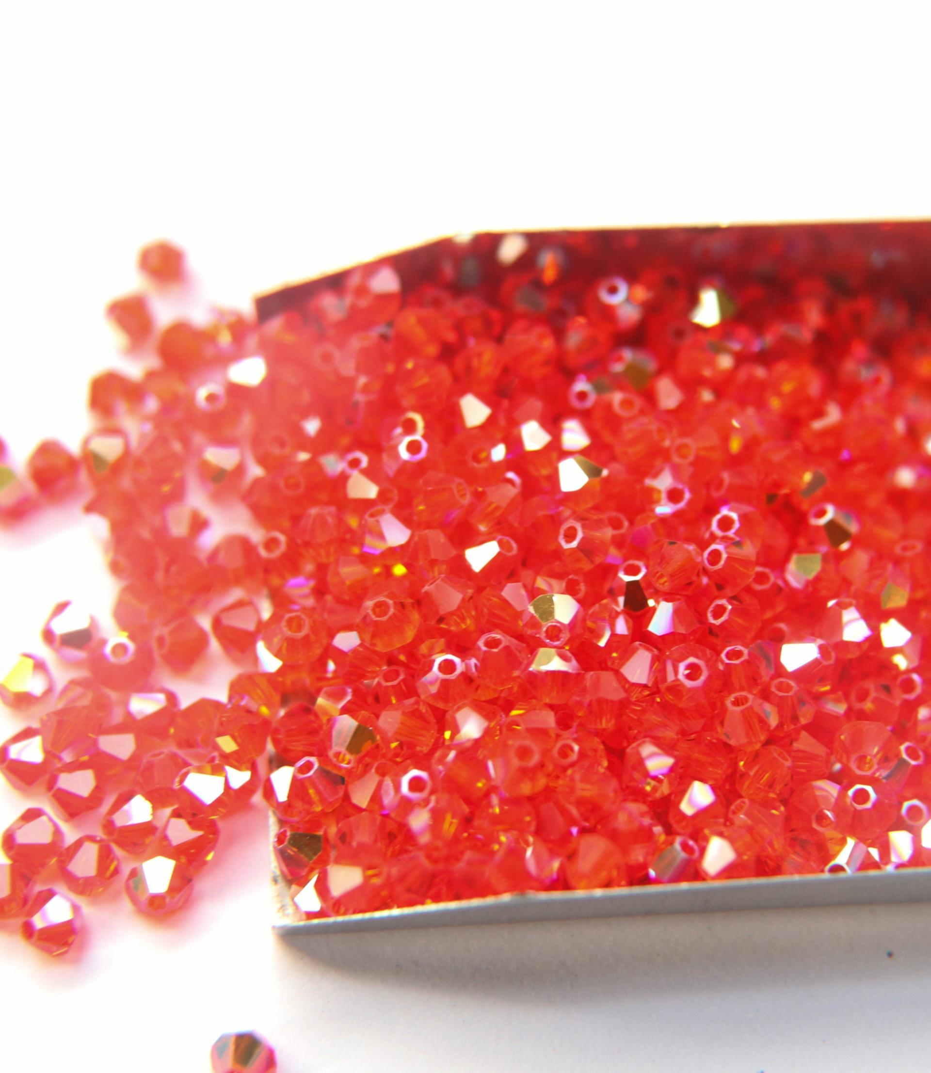 Swarovski (4mm) Hyacinth AB Bicones rainbow beads 36/72/144/432/720 Pieces Jewellery making beads, couture embellishments, embroidery