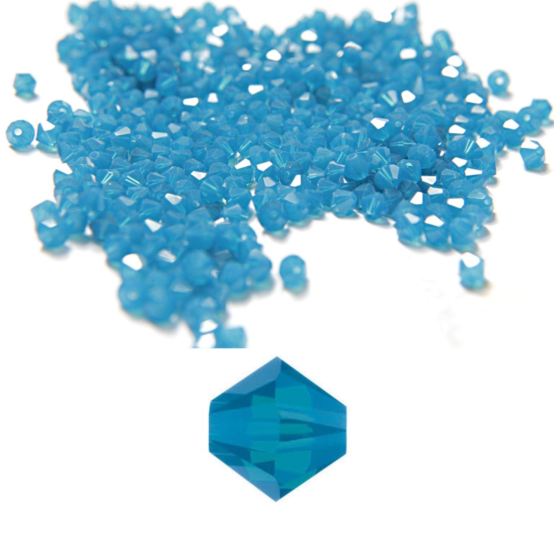 4/5mm Caribbean Blue Opal Swarovski Bicone beads 12/36/72/144/432/720 Pieces (394) VINTAGE SWAROVSKI, jewelry making, embroidery materials