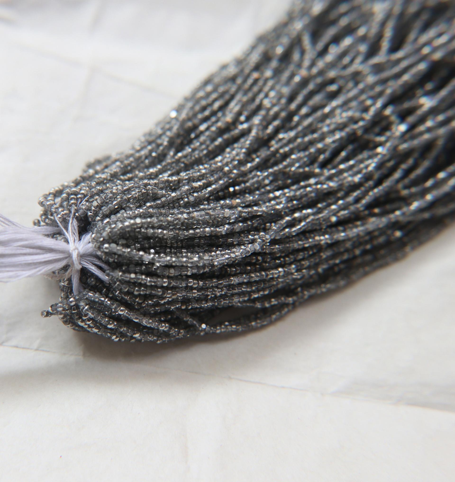 13/0 Hanks Charlotte Cut Beads Patina Transparent Crystal Silver 1/5/25/50/100 Hanks 1.6mm glass beads, jewelry supply, vintage beads