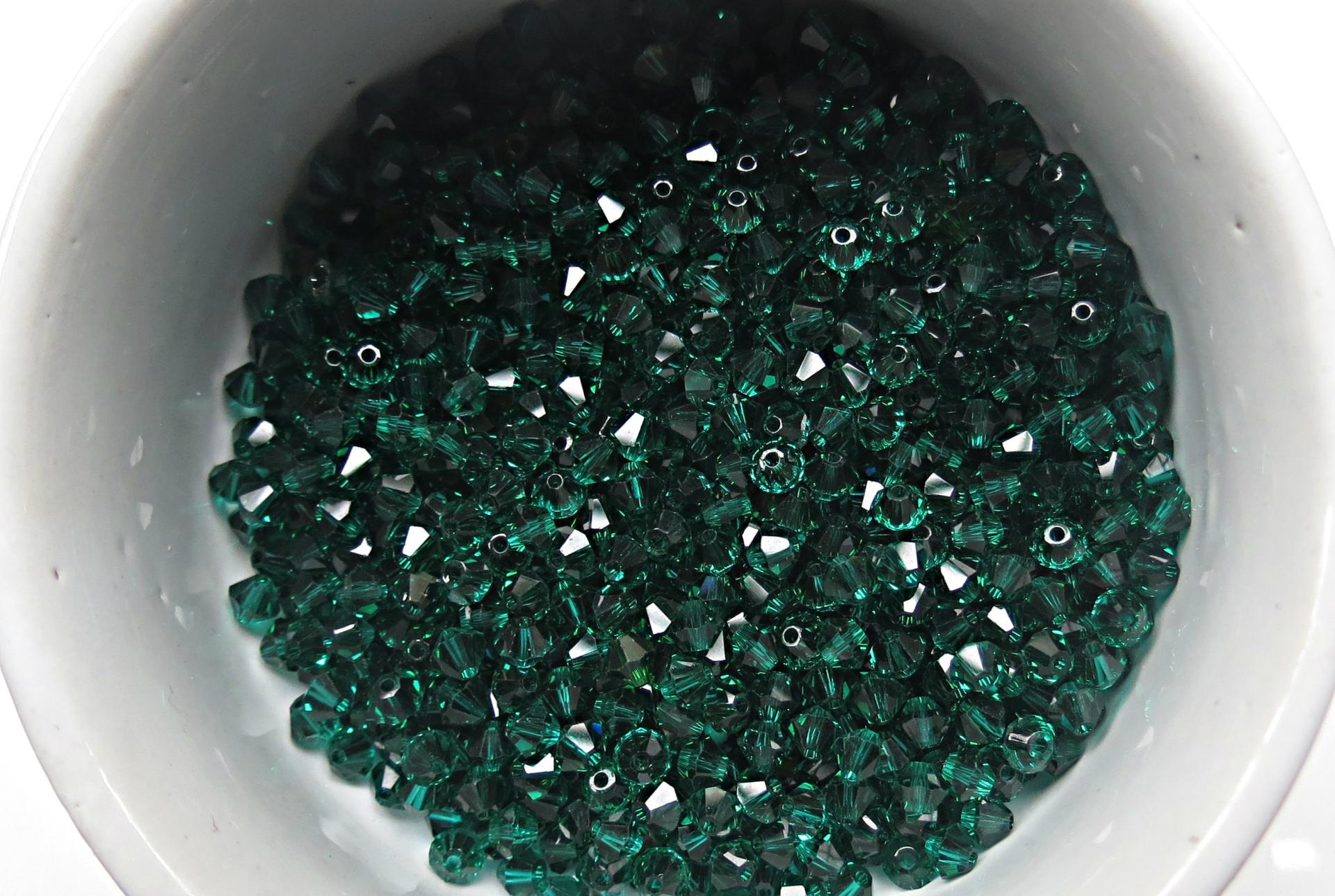 2.5mm Emerald Swarovski Bicone Beads 36/72/144/432/1000 Pieces Jewelry findings, embroidery materials, jewelry making, rare beads, craft