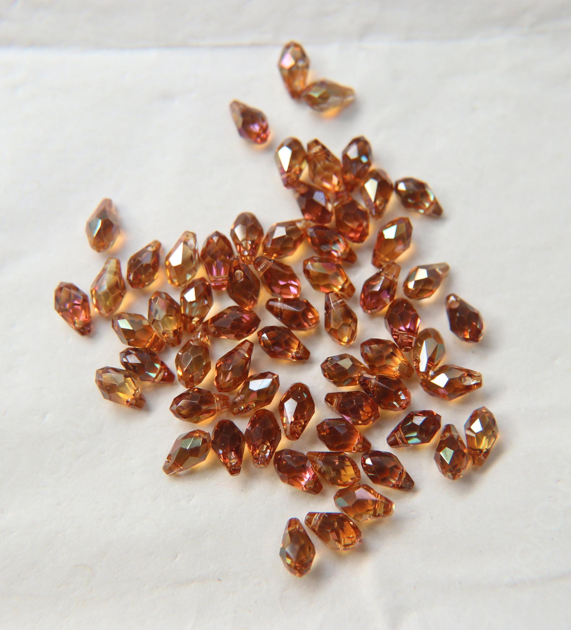 Swarovski 6007 Small Briolette Pendant 7X4MM (12 Colors) Fancy Teardrop drop Pendant 2/6/12/36 Pieces PREMIUM MATERIALS