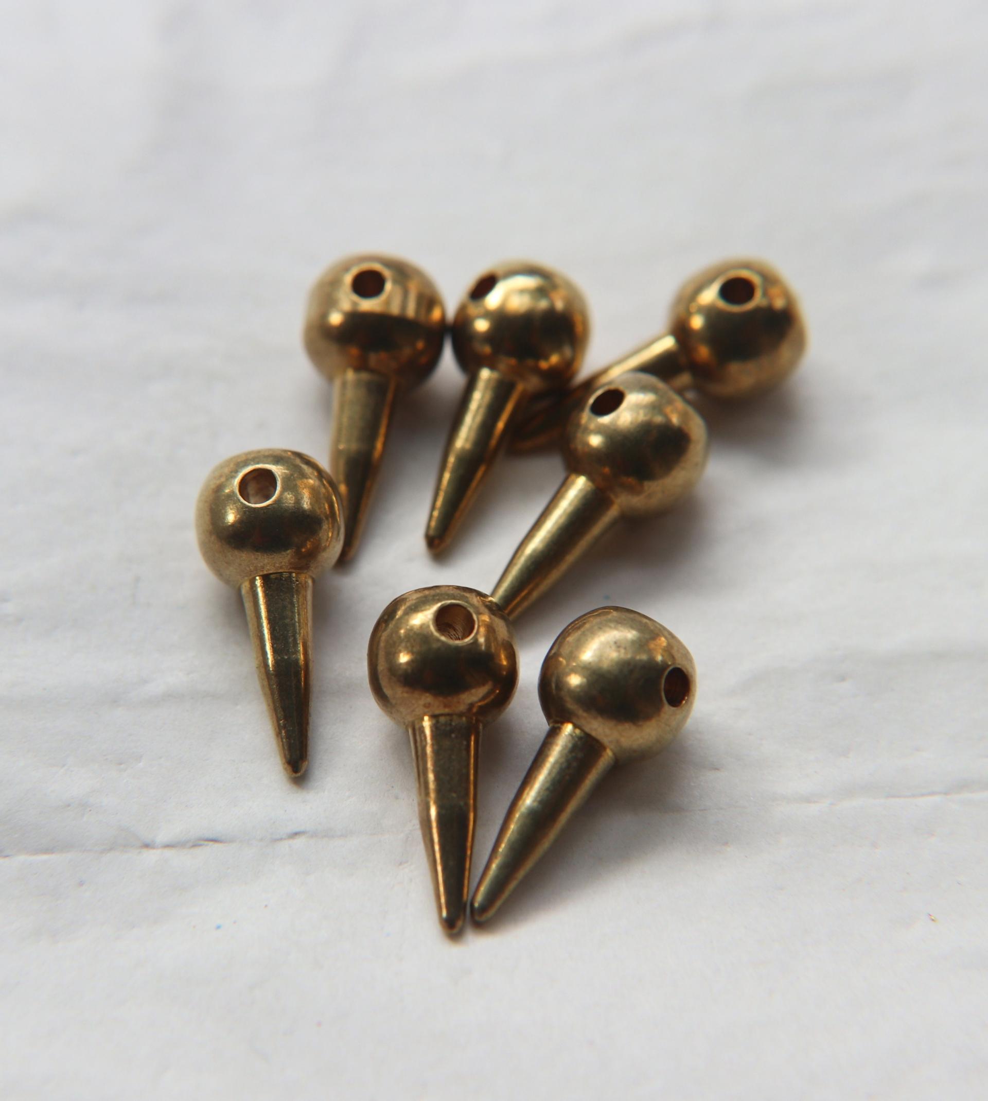 Solid Metal Drops, Spike Charms, in brass 22x10mm, 1.5mm Loop, 4/30 pieces vintage findings, jewlery making, art deco, premium supplies