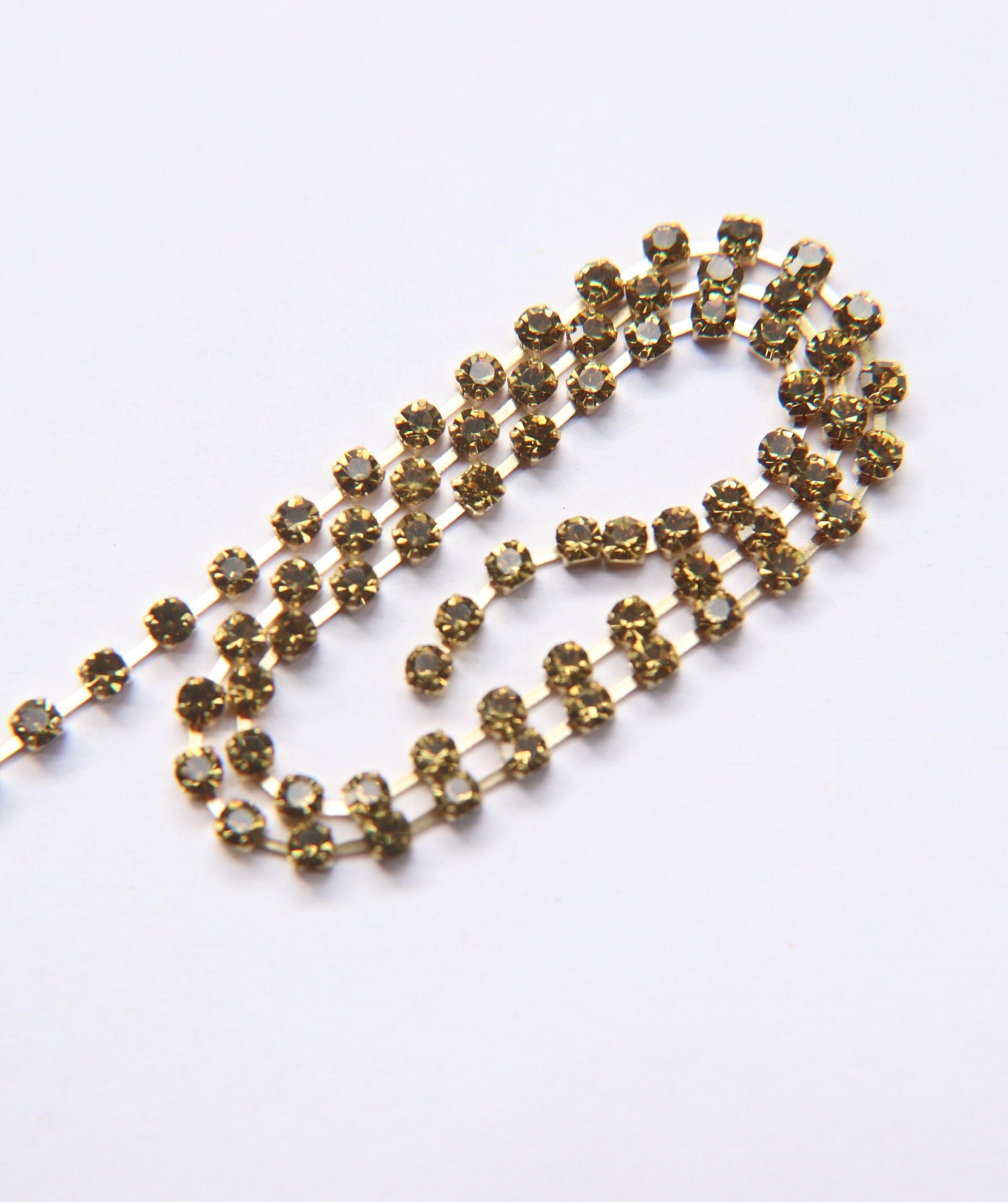 12ss Preciosa Rhinestone Chain (5 colors) 3mm 1/2/5/15 Meters Wedding Bridal Supplies, strass chains, embroidery materials