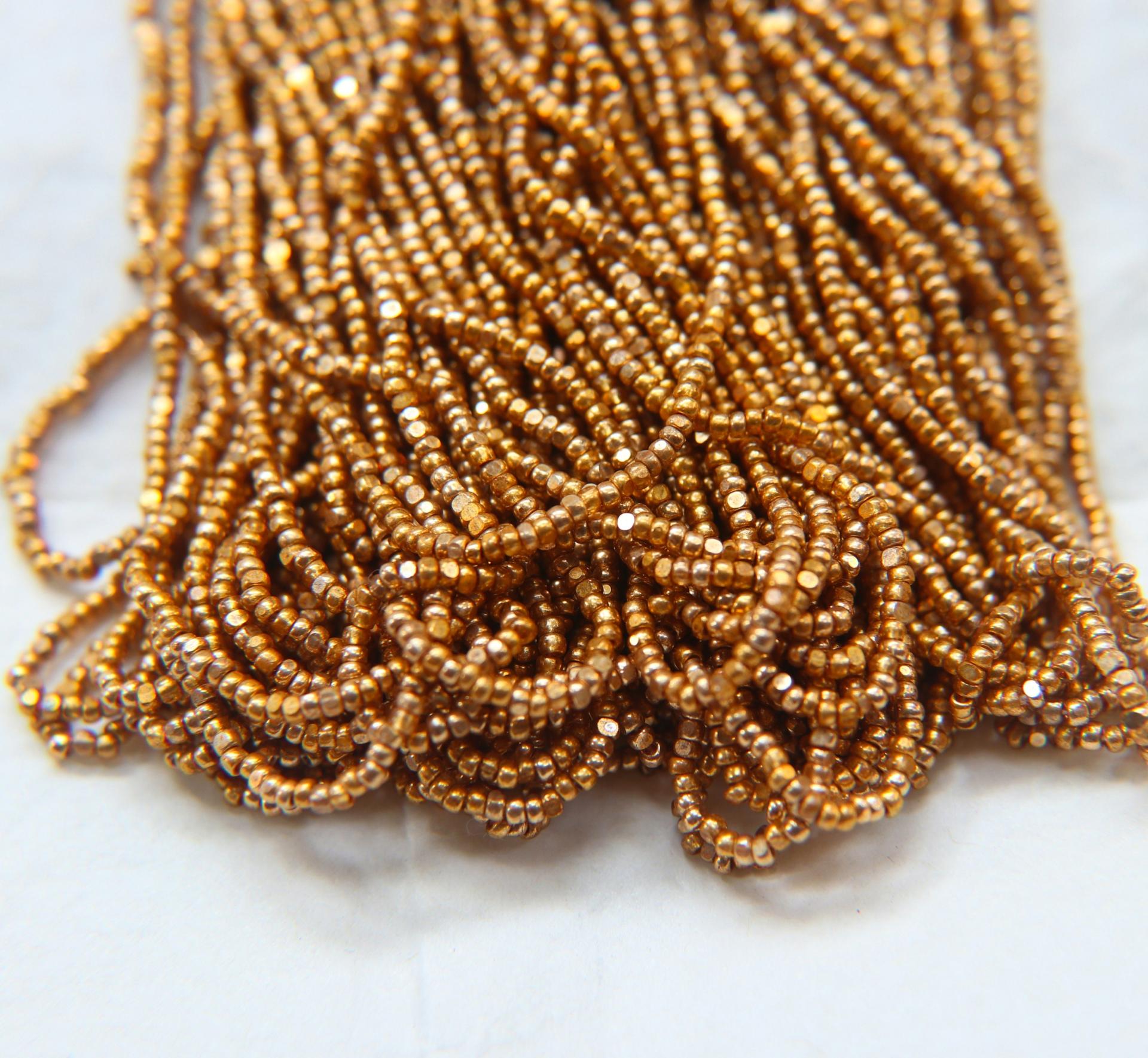 11/0 Hanks Charlotte Cut Beads Metallic Dark Gold 1/5/25/50/100 Hanks 2.0mm Jglass beads, jewelry supply, findings, craft supply, vintage