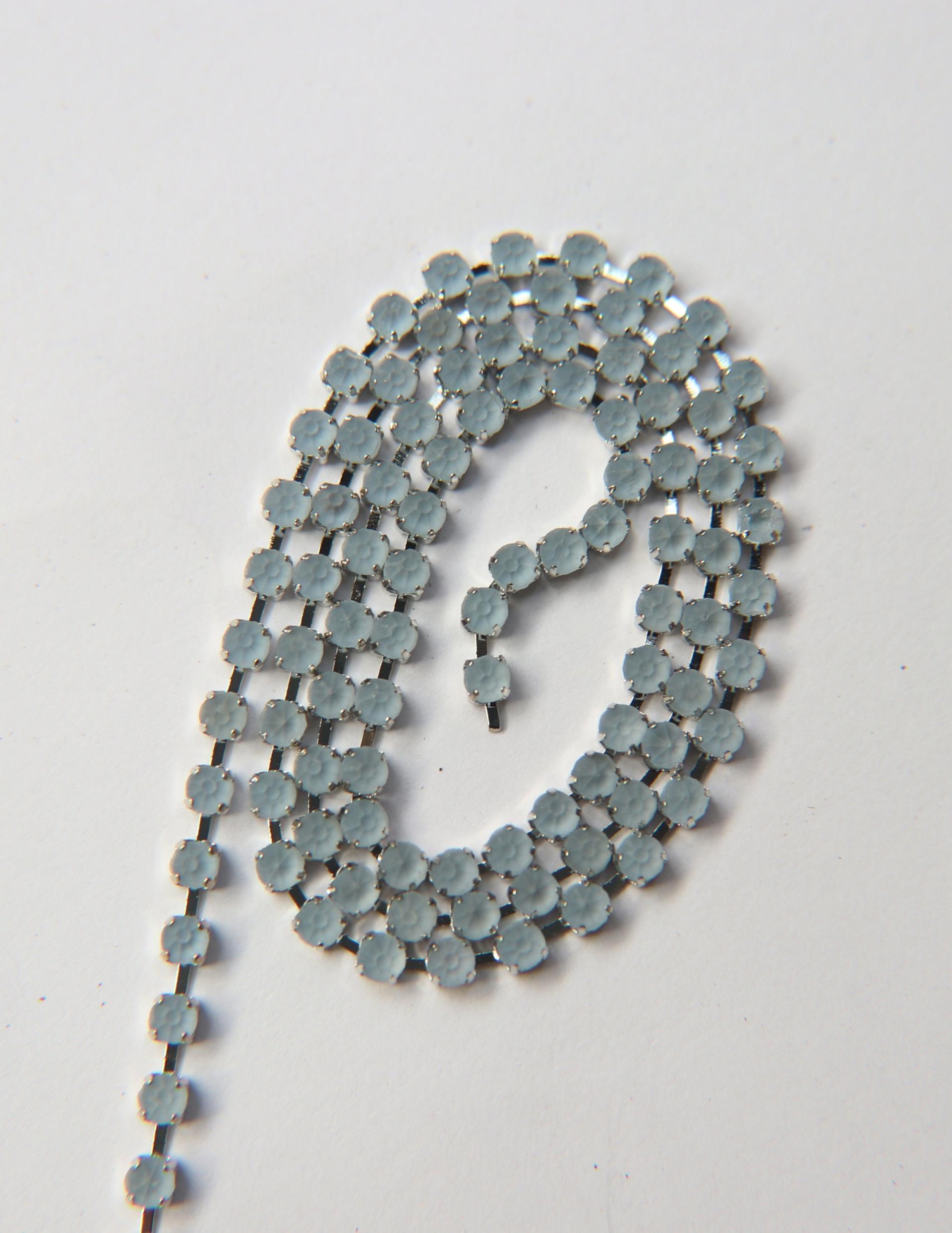 12 SS Rhinestone Chain Vintage Glass Light Sapphire Frosted Silver Plated 3mm 1/2/5/15 Meters Wedding Supplies|Jewelry Making|Decoration