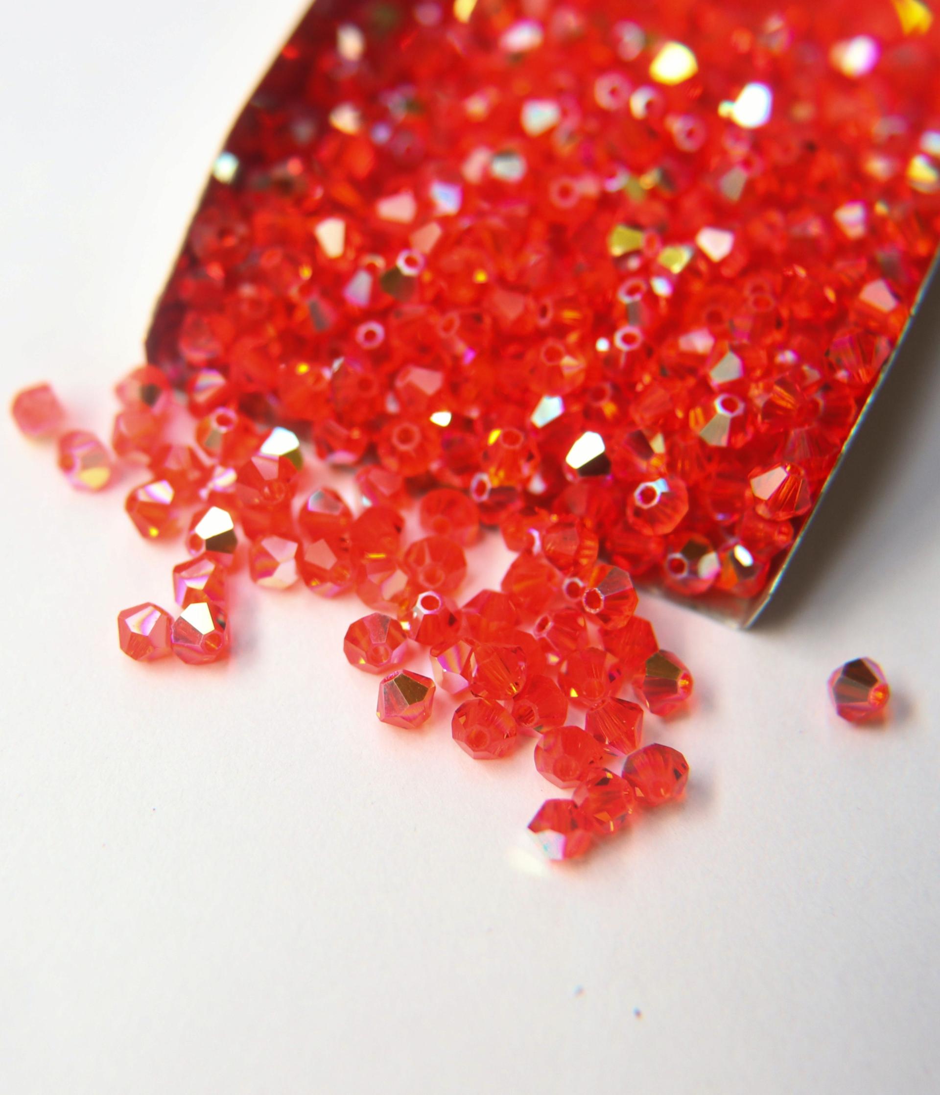 Swarovski (4mm) Hyacinth AB Bicones rainbow beads 36/72/144/432/720 Pieces Jewellery making beads, couture embellishments, embroidery