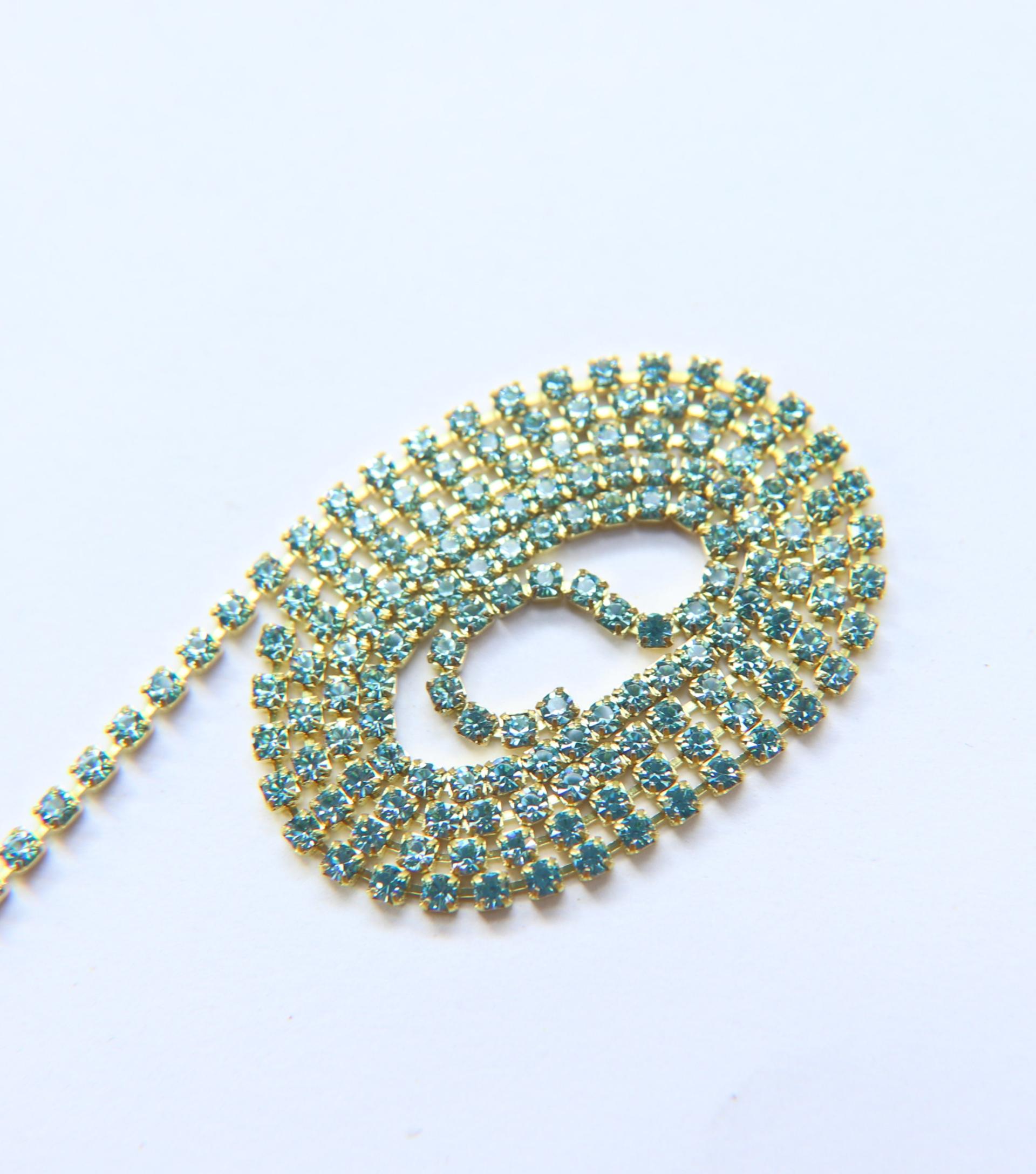 18PP Rhinestone Chain Swarovski vintage 2.5mm (0.5/1/2/5 Meters) vintage findings, strass chains, PREMIUM supplies, wedding decorations