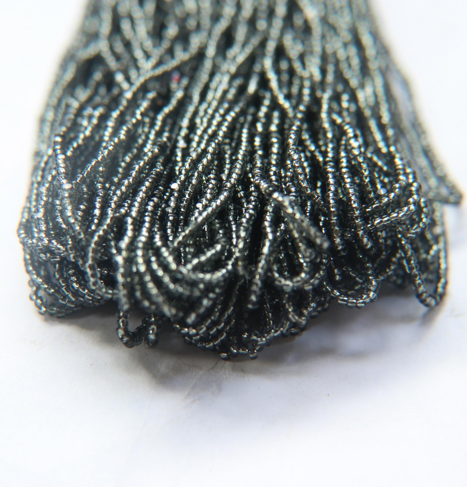 11/0 Hanks Charlotte Cut Beads Silver Lined Black Diamond 1/5/25/50/100 Hanks 2.0mm glass beads, jewelry supply, findings, craft supply
