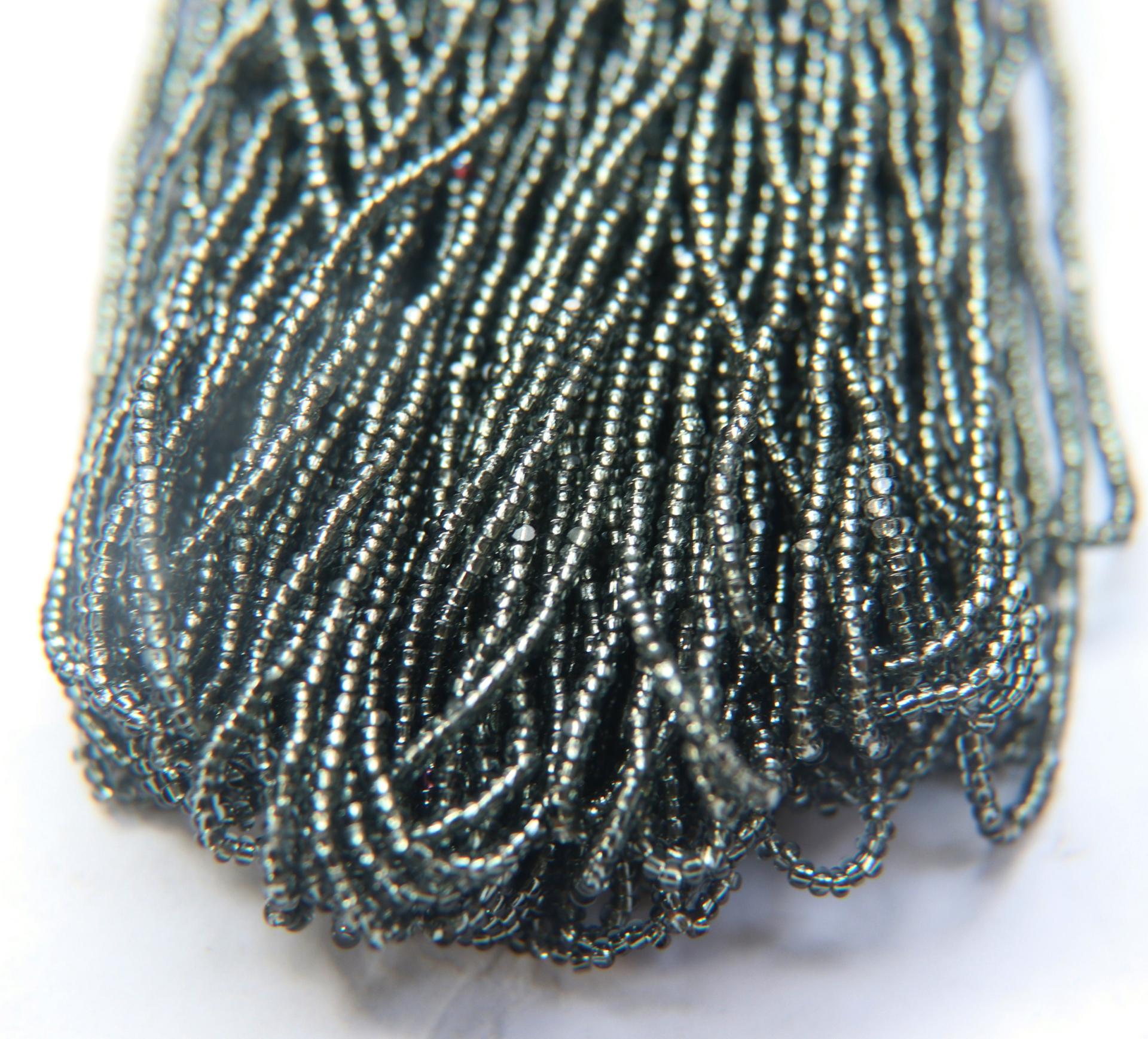 11/0 Hanks Charlotte Cut Beads Silver Lined Black Diamond 1/5/25/50/100 Hanks 2.0mm glass beads, jewelry supply, findings, craft supply