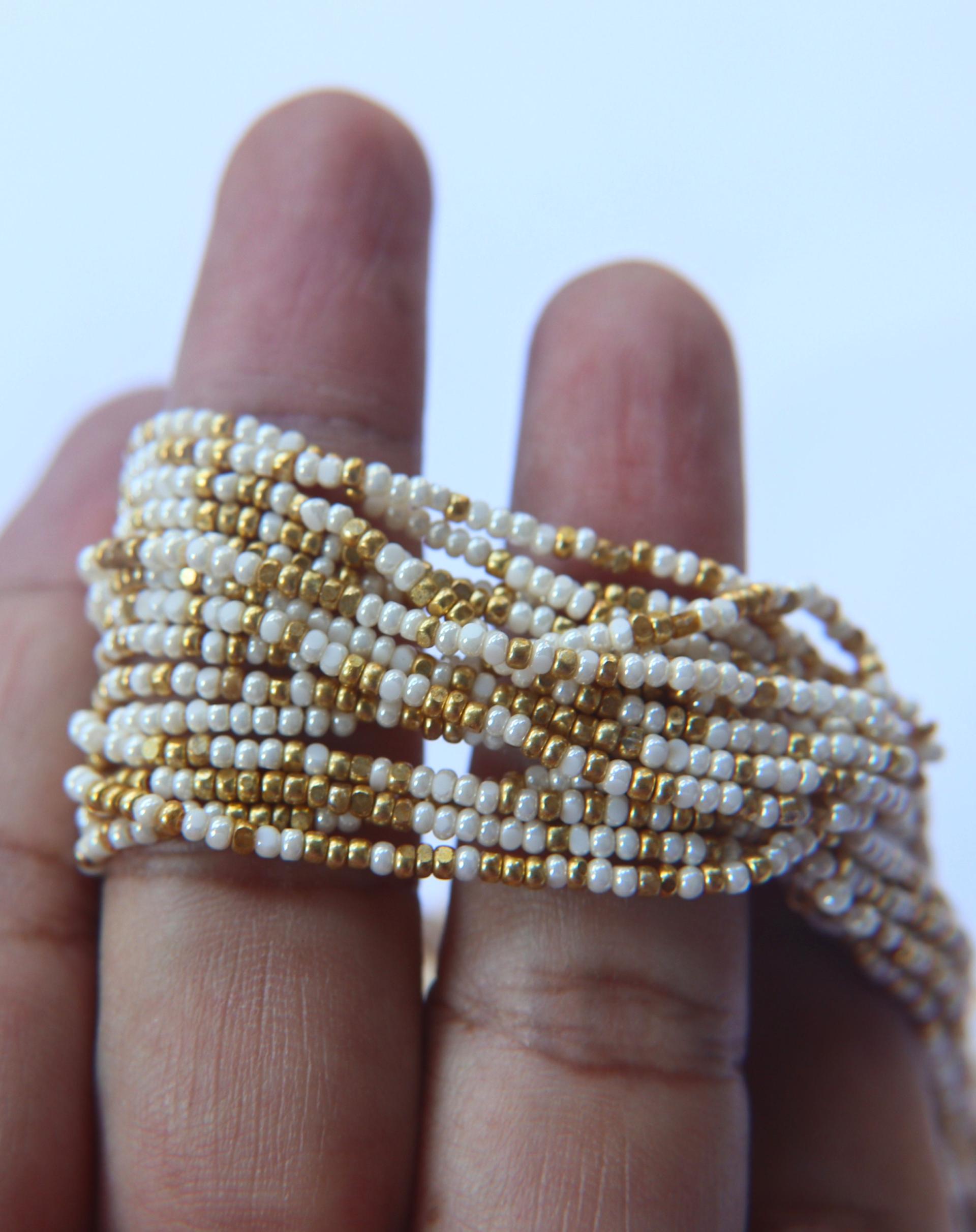 11/0 True Cut Charlotte Beads IVORY Gold Patina 10/20/50/250/500 Grams Native Beads Supply