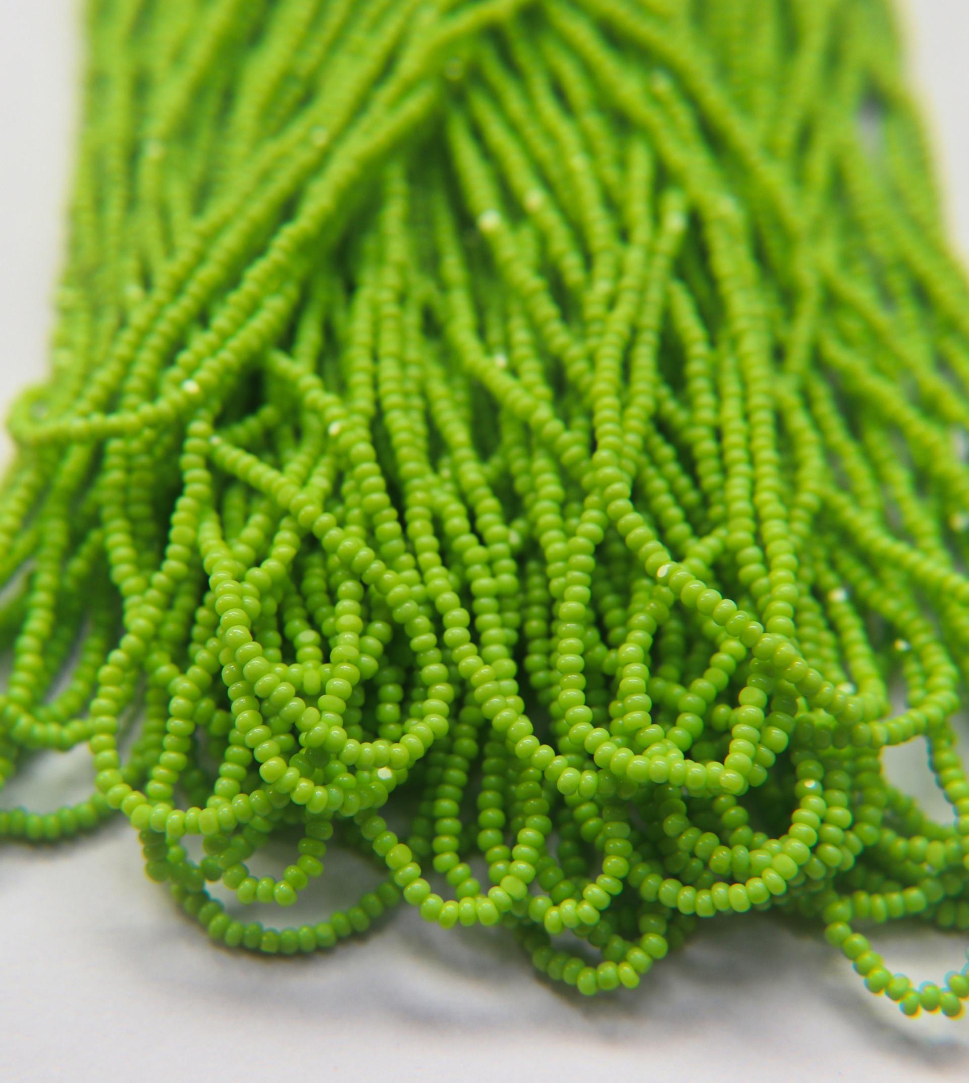 13/0 Hanks Charlotte Cut Beads 53310 Avocado Opaque 1/5/25/50/100 Hanks 1.6mm glass beads, jewelry supply, findings, craft supply, vintage