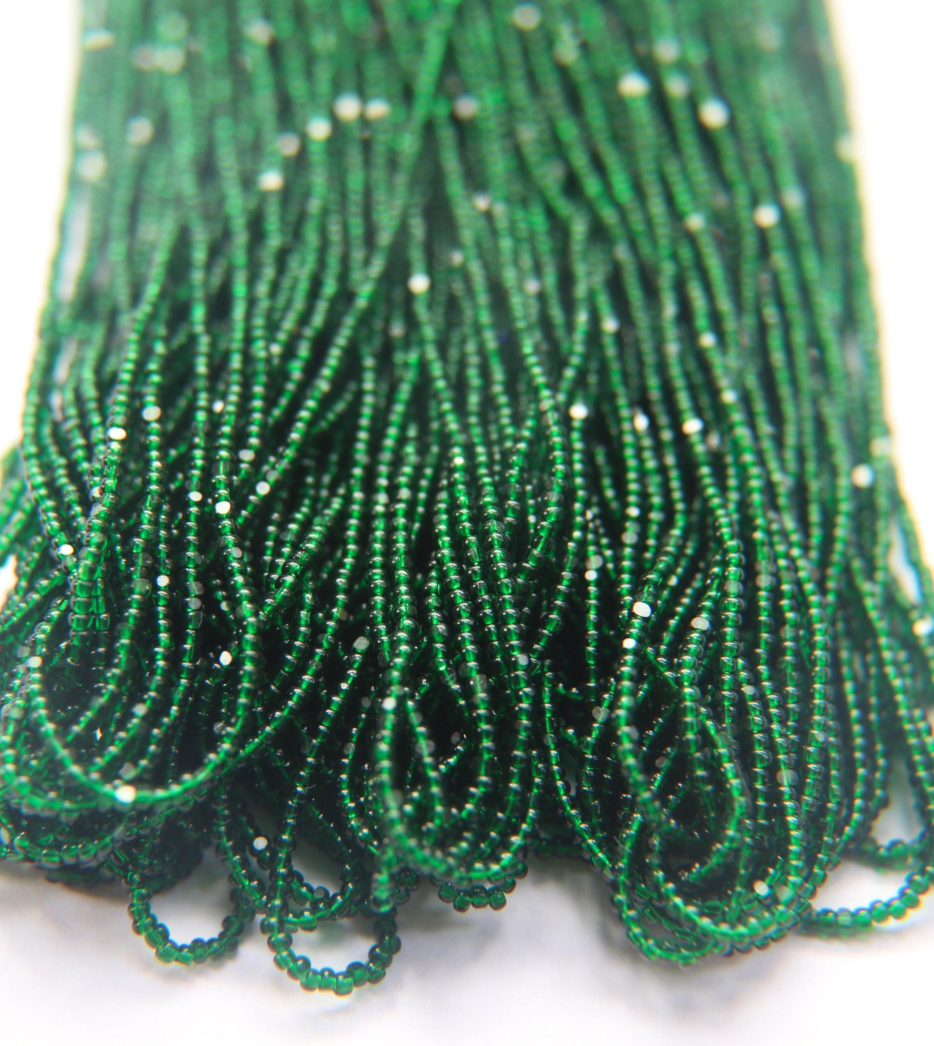 13/0 Hanks Charlotte Cut Beads 50150 Deep Green Transparent 1/5/25/50/100 Hanks 1.6mm glass beads, jewelry supply, findings, craft supply