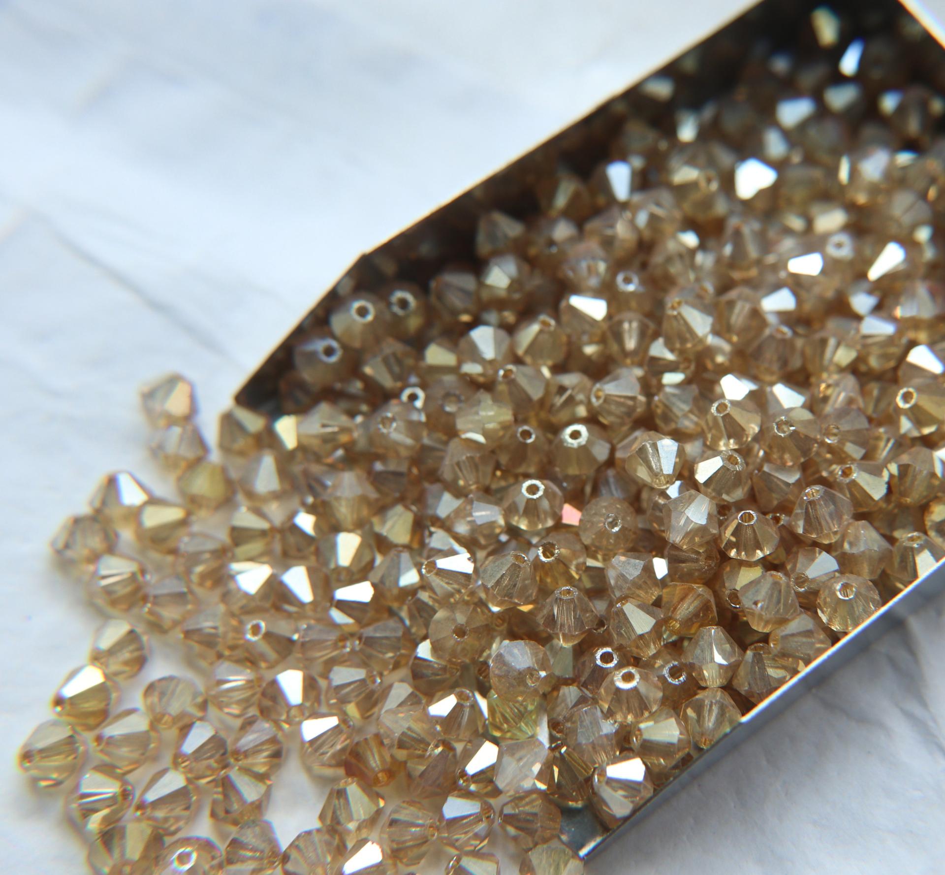 Swarovski (5mm) Crystal Golden flare Bicones 12/36/72/144/288/720 Pieces embroidery materials, jewelry supplies, craft supplies, decoration