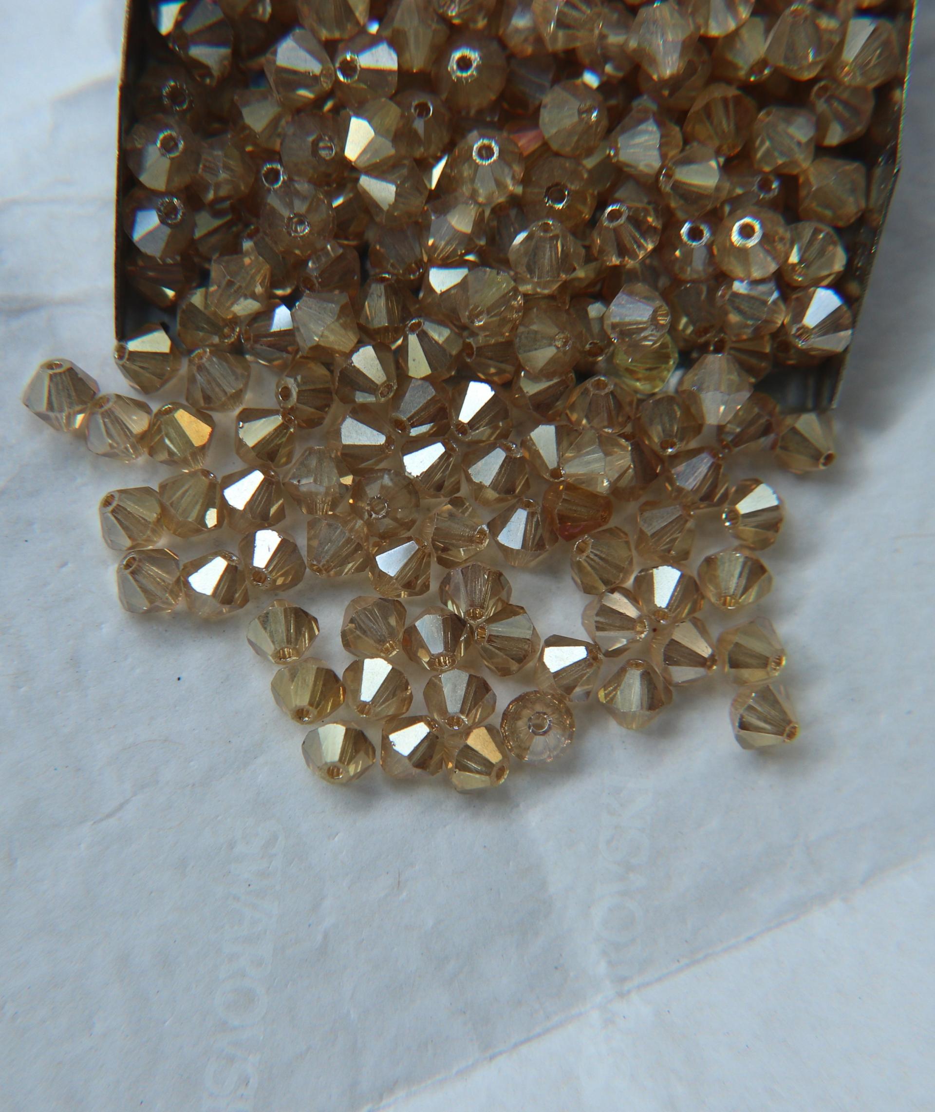 Swarovski (5mm) Crystal Golden flare Bicones 12/36/72/144/288/720 Pieces embroidery materials, jewelry supplies, craft supplies, decoration