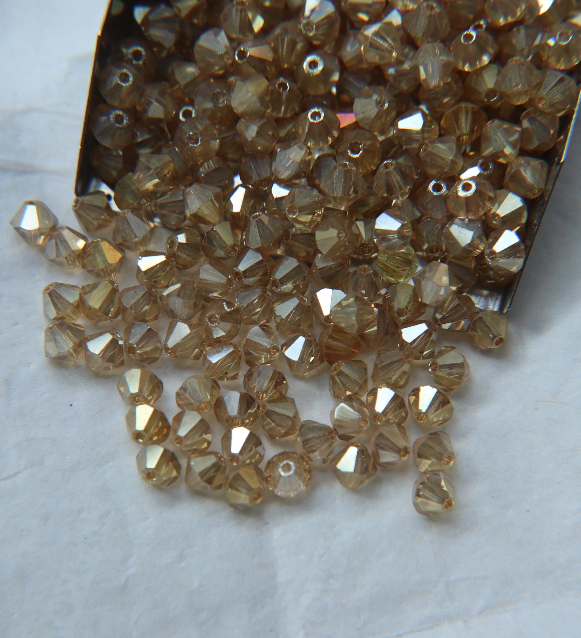 Swarovski (5mm) Crystal Golden flare Bicones 12/36/72/144/288/720 Pieces embroidery materials, jewelry supplies, craft supplies, decoration