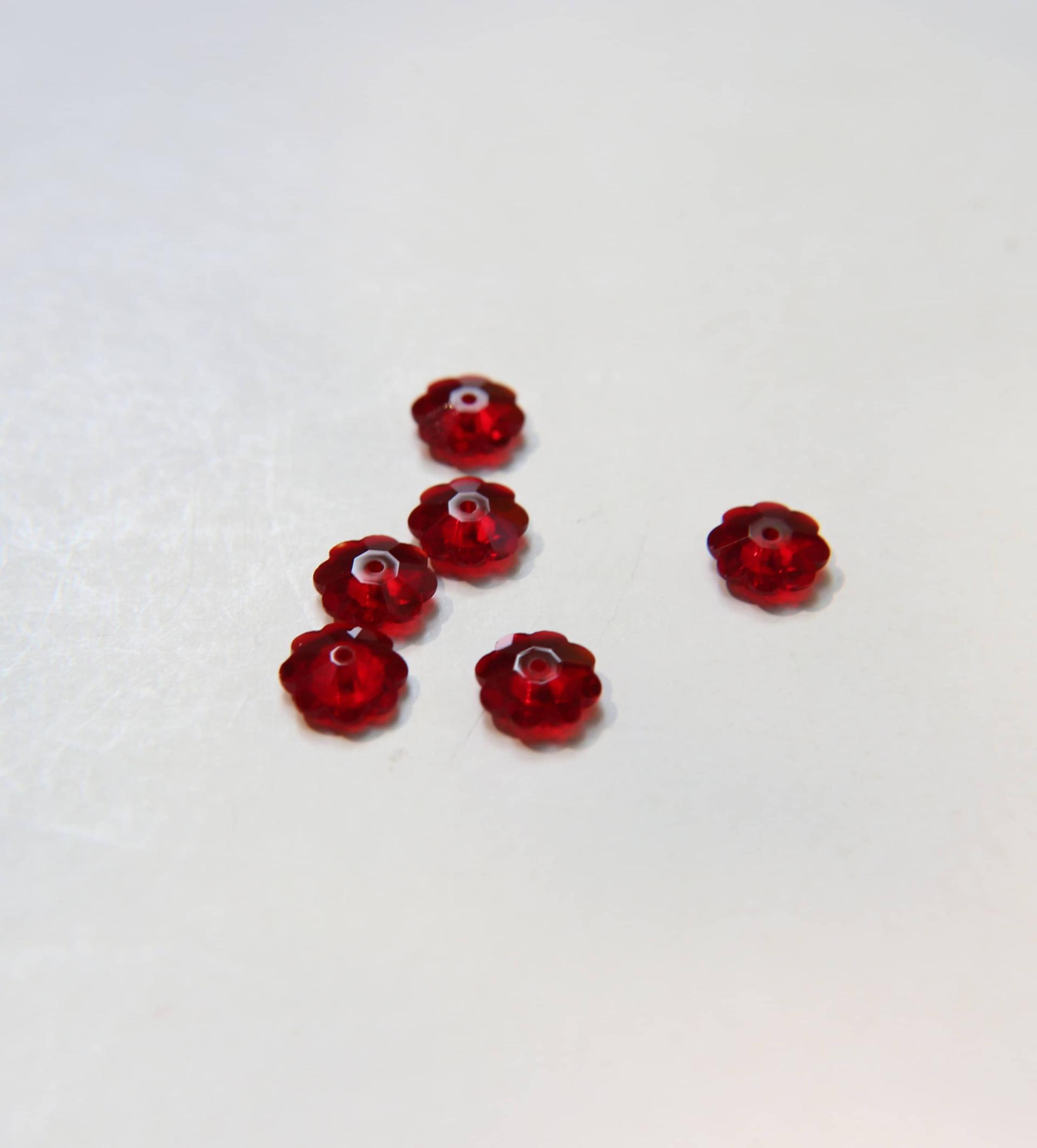 8mm Swarovski Margarita Sew-on Stone (3700) Siam Hole through the center, used as beads and as rhinestonesp Unfoiled 2/4/24/72/144 Pieces