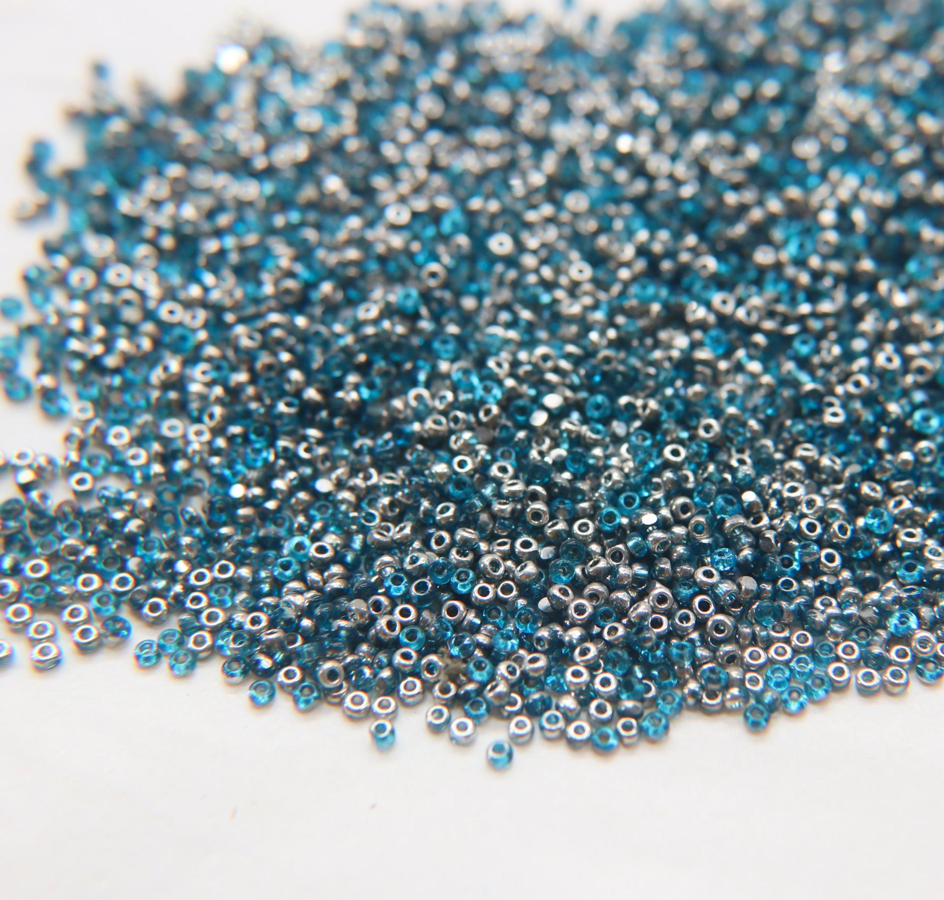 11/0 Charlotte true Cut Beads Patina Dark Aqua Transparent Silver 10/20/50/250/500 Grams PREMIUM SEED Beads