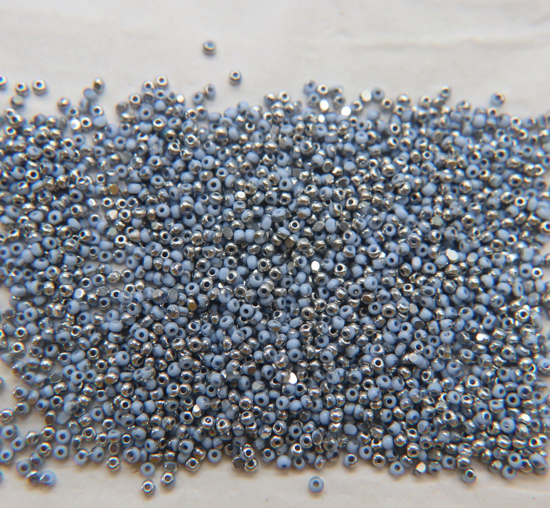 13/0 Charlotte true Cut Beads Patina Light Pale Blue opaque Silver 10/20/50/250/500 Grams PREMIUM SEED Beads, Native Beads Supplies