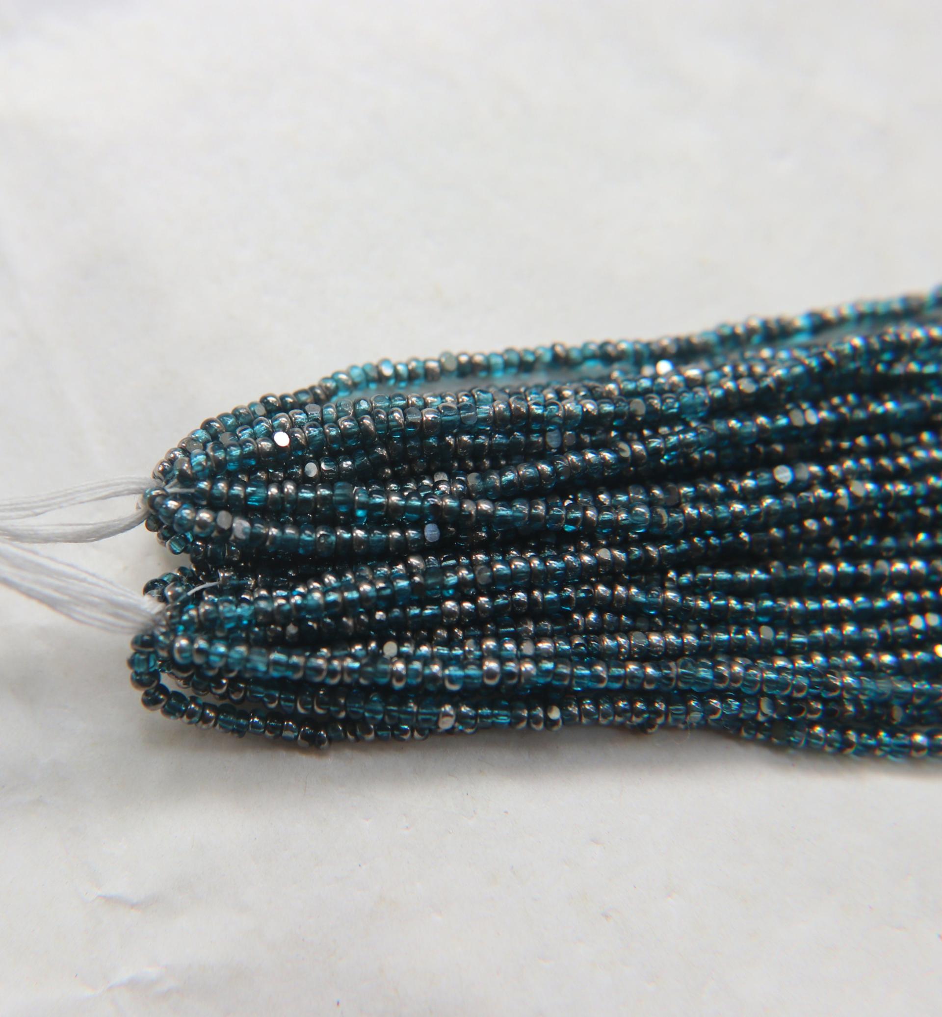 11/0 Hanks Charlotte Cut Beads Patina Dark Aqua Transparent Gunmetal 1/5/25/50/100 Hanks 2.0mm glass beads, jewelry supply, findings