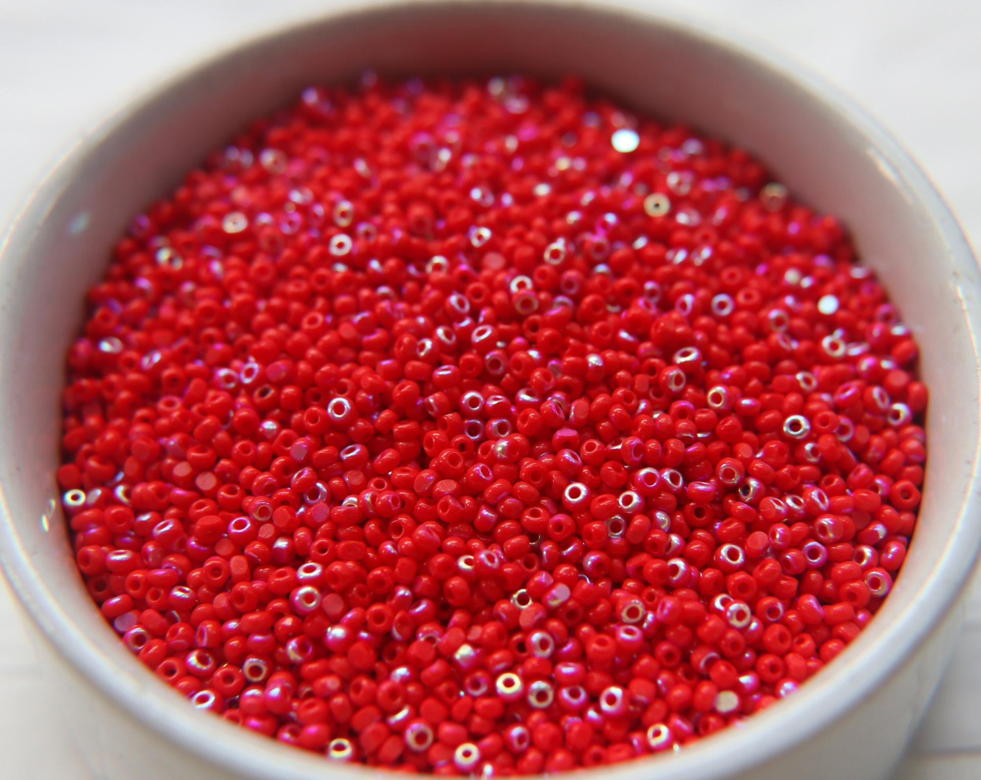 11/0 Charlotte Cut Beads Patina Light Red Opaque Aurore Boreale 10/20/50/250/500 Grams PREMIUM MATERIALS