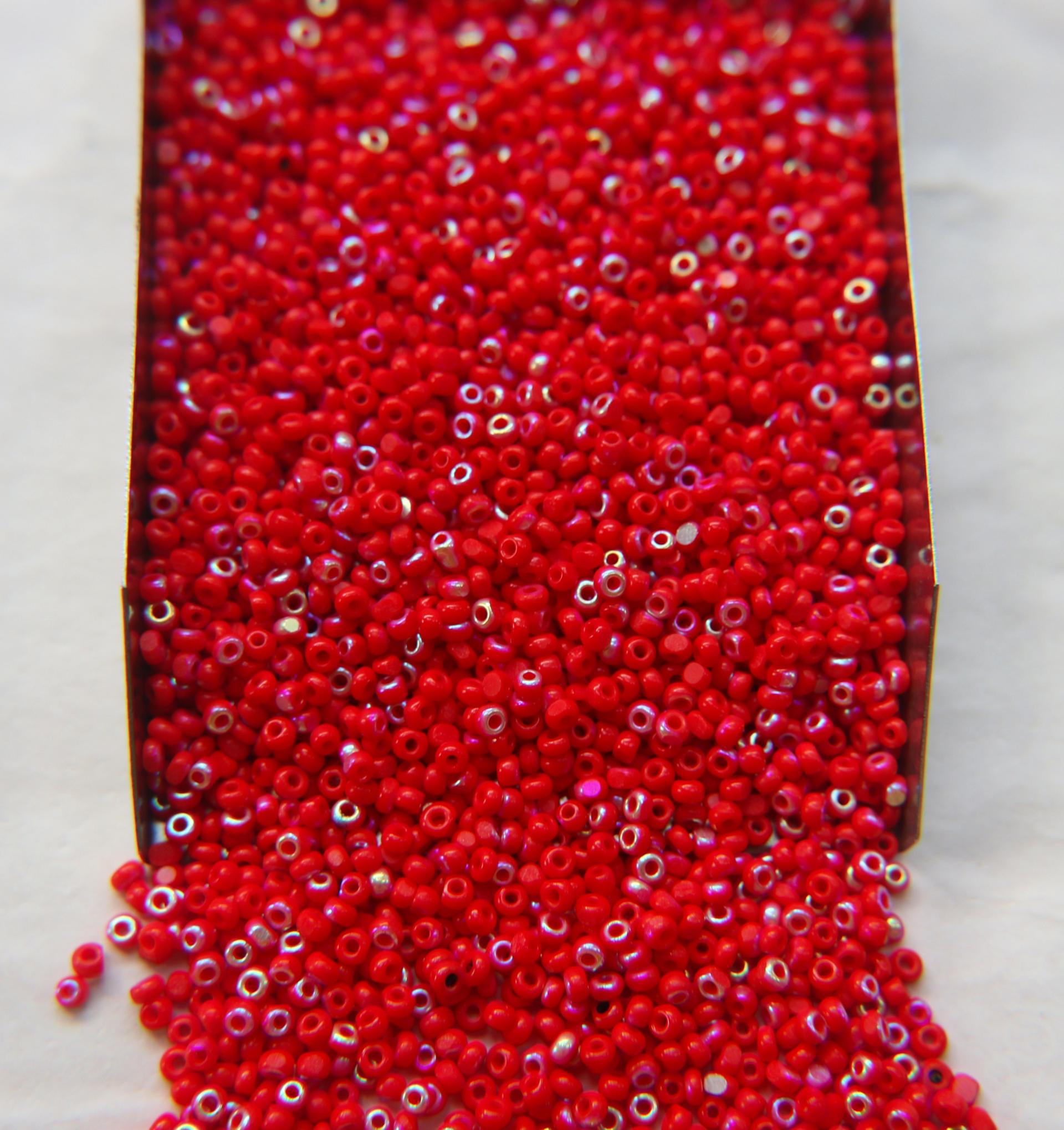11/0 Charlotte Cut Beads Patina Light Red Opaque Aurore Boreale 10/20/50/250/500 Grams PREMIUM MATERIALS