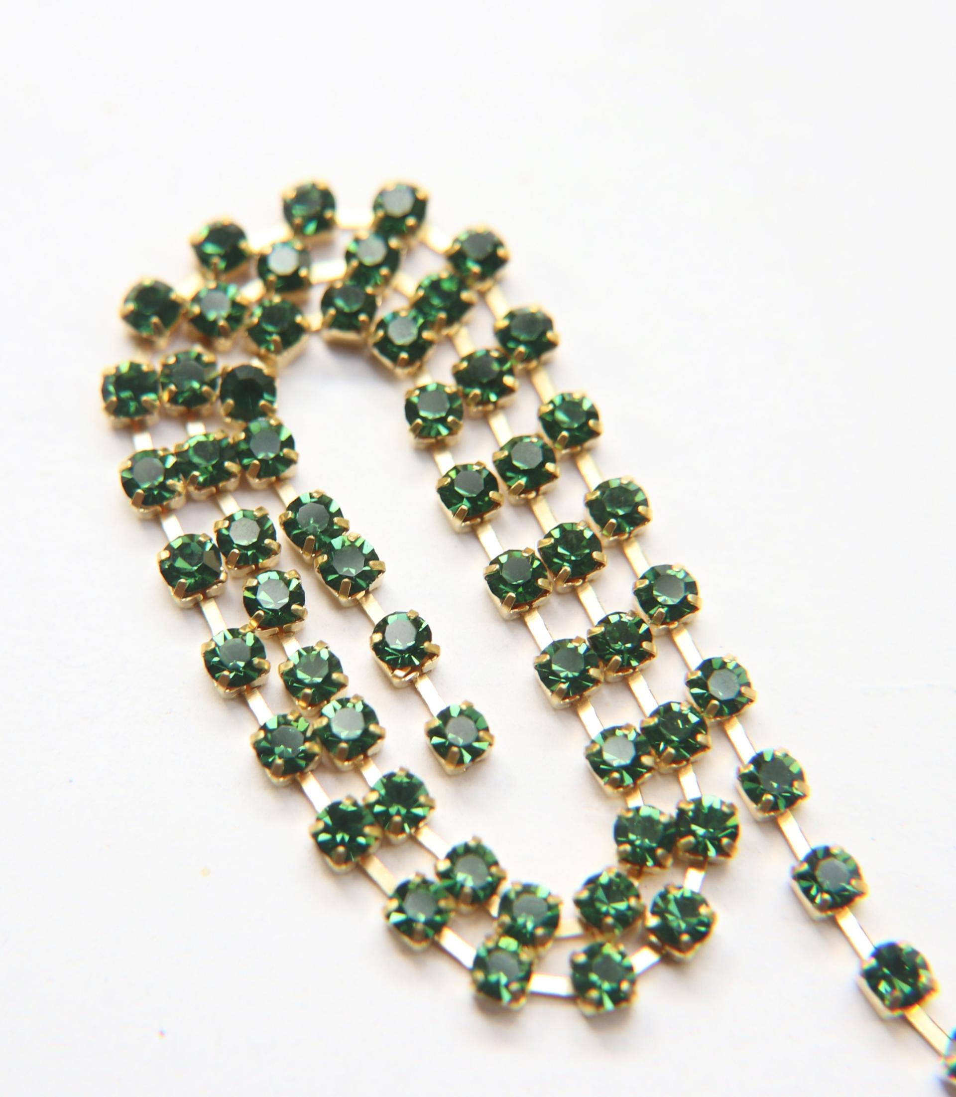 16ss Preciosa Rhinestone Chain (11 colors) 4mm 1/2/5/15 Meters Wedding Bridal Supplies, strass chains, embroidery materials