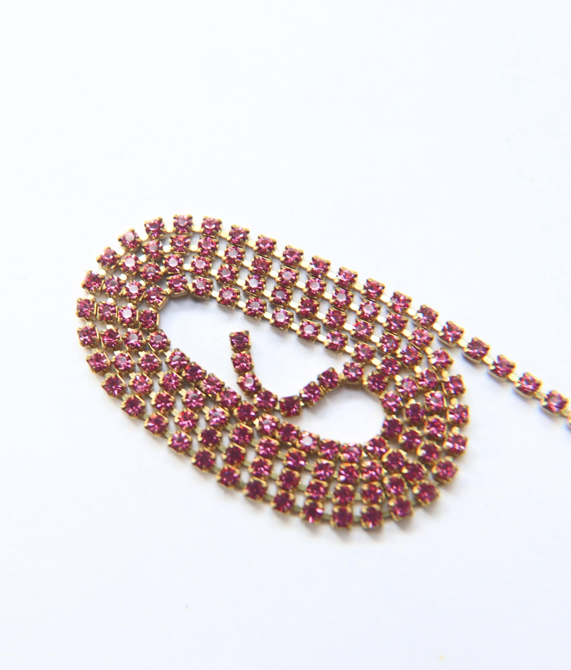 18PP Rhinestone Chain Swarovski vintage 2.5mm (0.5/1/2/5 Meters) vintage findings, strass chains, PREMIUM supplies, wedding decorations