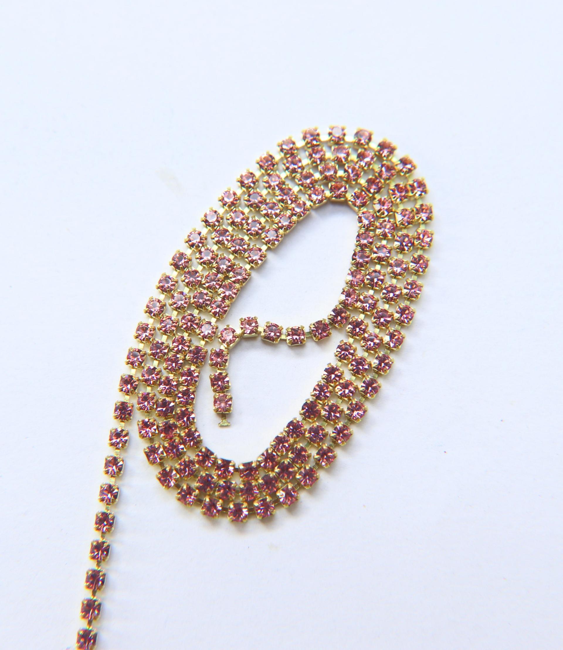 18PP Rhinestone Chain Swarovski vintage 2.5mm (0.5/1/2/5 Meters) vintage findings, strass chains, PREMIUM supplies, wedding decorations