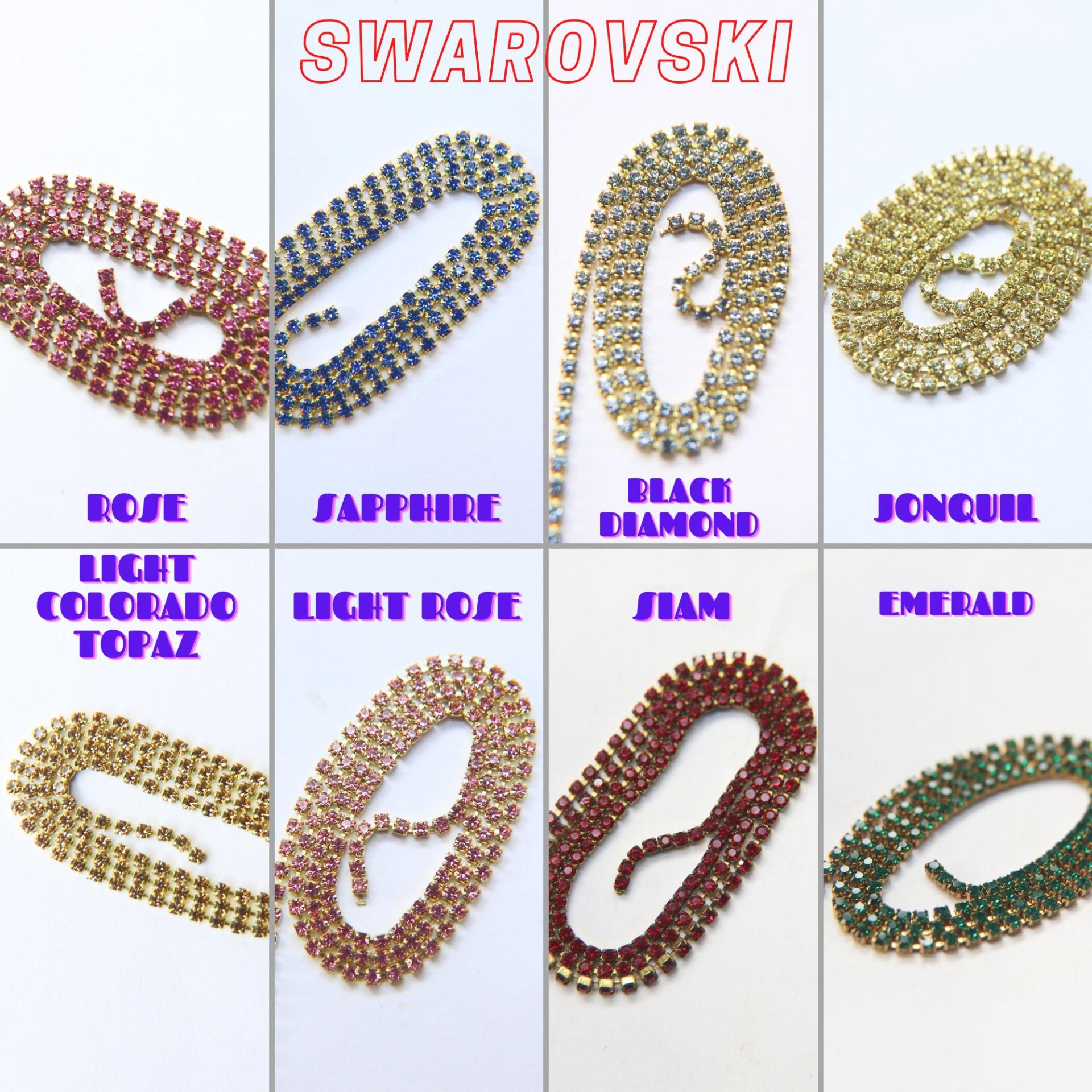 12SS Rhinestone Chain Swarovski vintage 3mm (0.5/1/2/5 Meters) vintage findings, strass chains, PREMIUM supplies, wedding decorations, laces