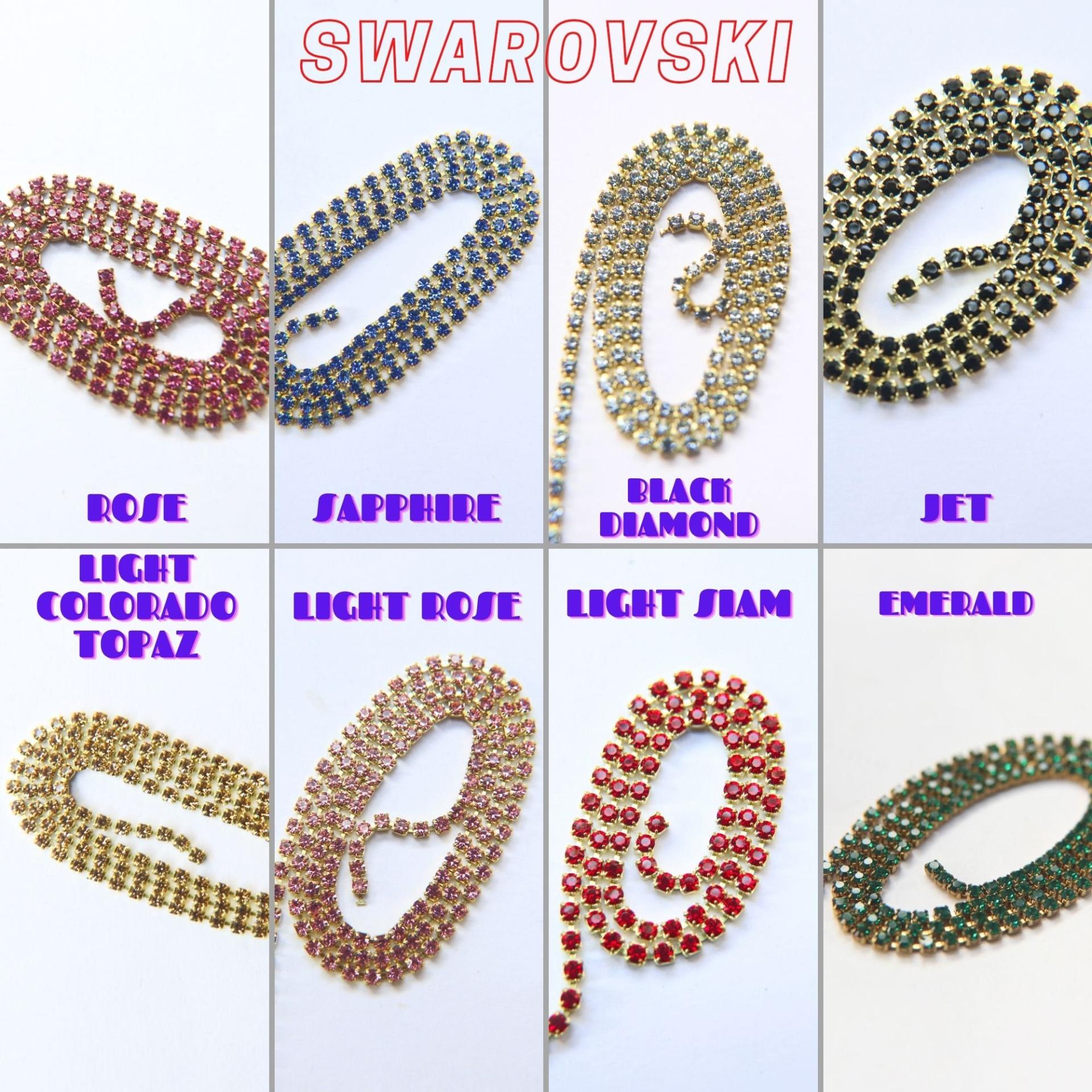 18PP Rhinestone Chain Swarovski vintage 2.5mm (0.5/1/2/5 Meters) vintage findings, strass chains, PREMIUM supplies, wedding decorations
