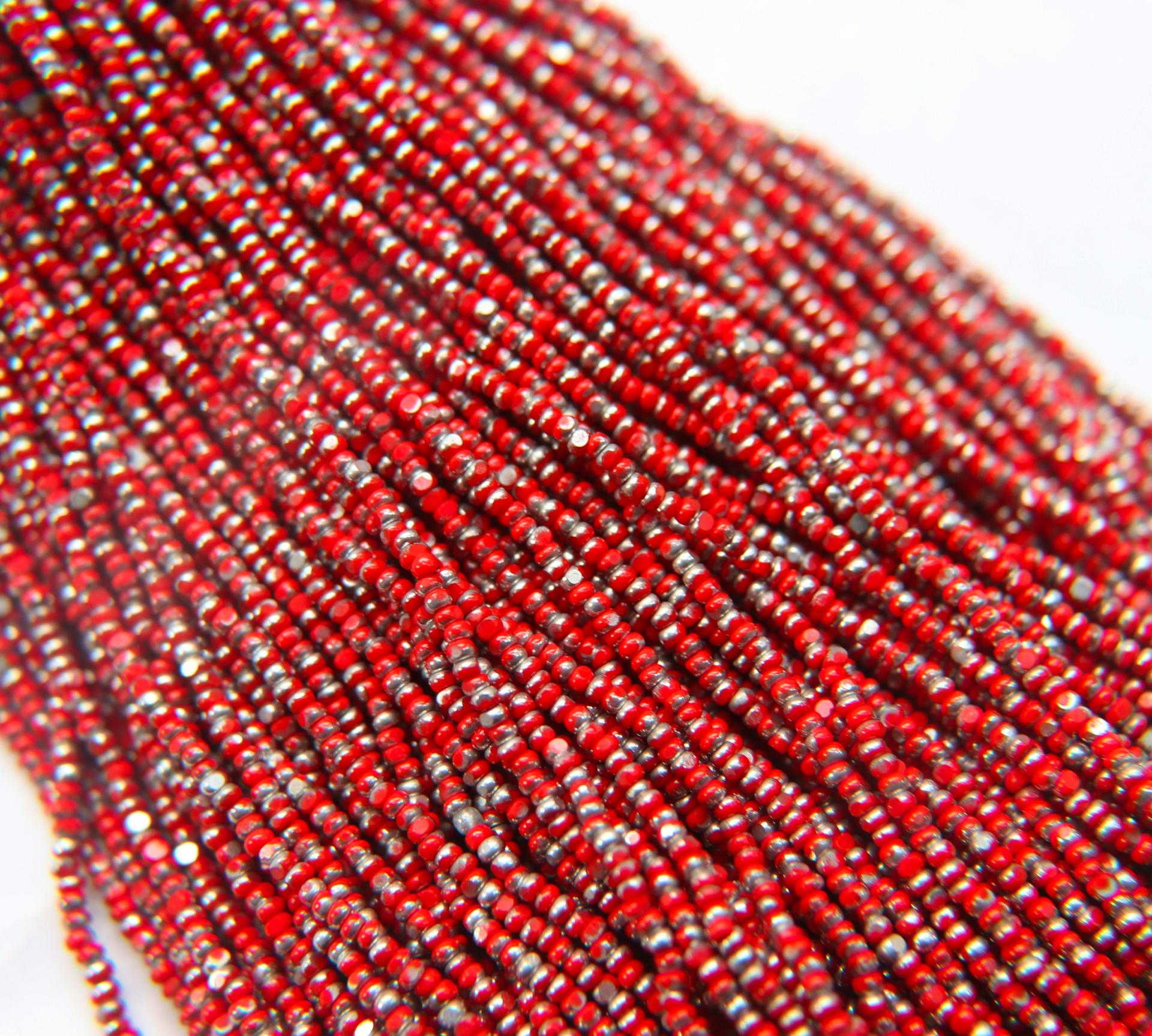11/0 Hanks Charlotte Cut Beads Patina Light Red Opaque Silver 1/5/25/50/100 Hanks 2.0mm PREMIUM SEED beads, jewelry supply, findings