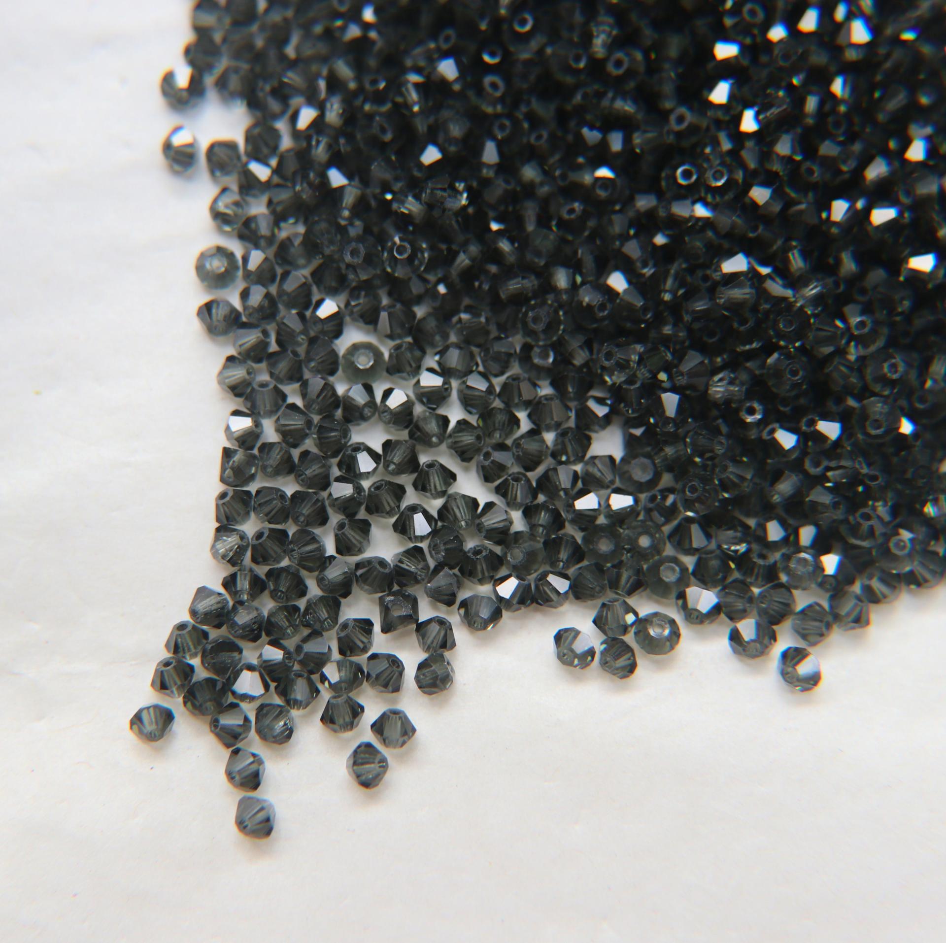 3mm Graphite Swarovski Bicone beads 36/72/144/432/720 Pieces (393) jewelry supplies, couture embroidery, wedding embellishments