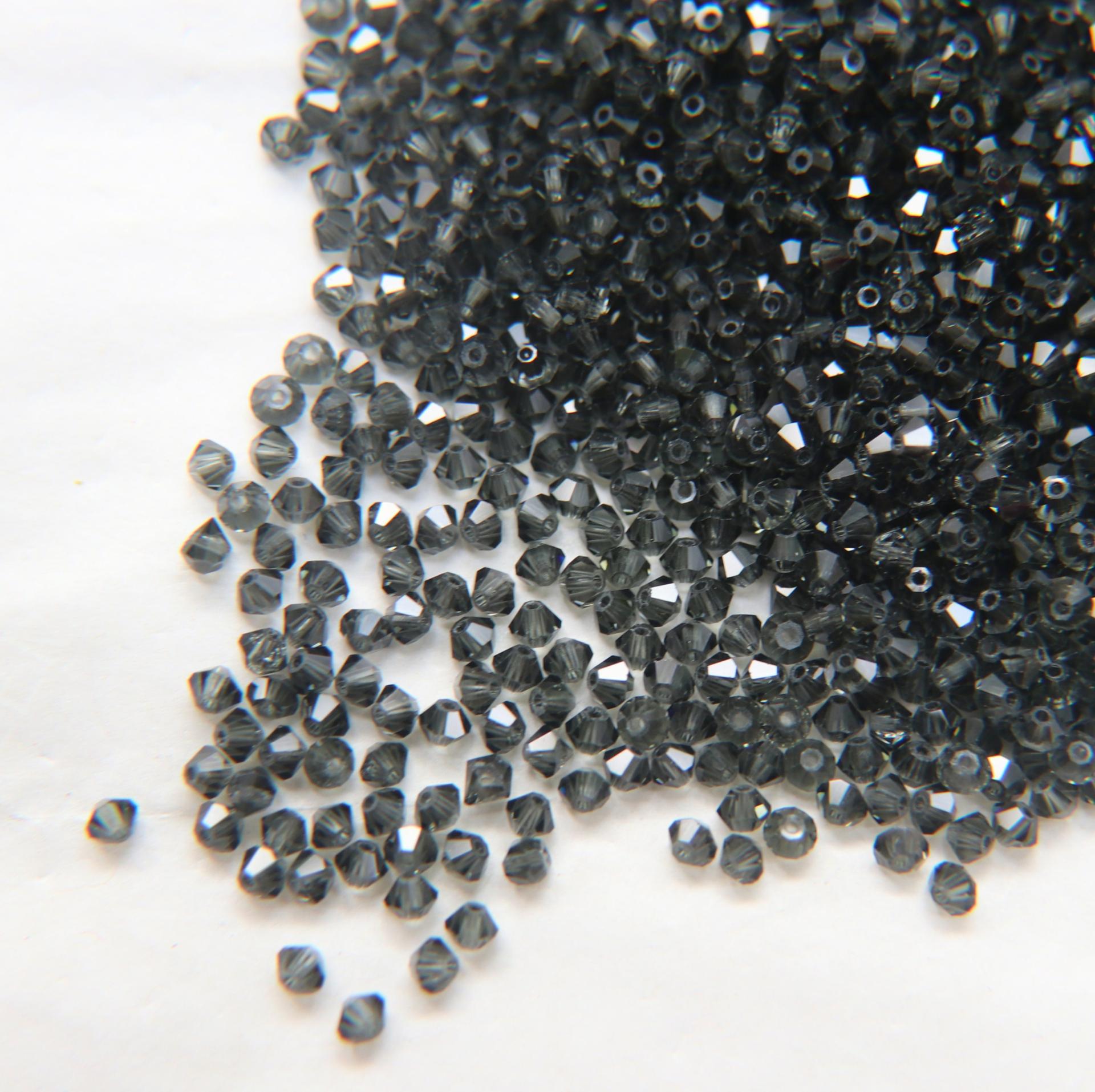 3mm Graphite Swarovski Bicone beads 36/72/144/432/720 Pieces (393) jewelry supplies, couture embroidery, wedding embellishments