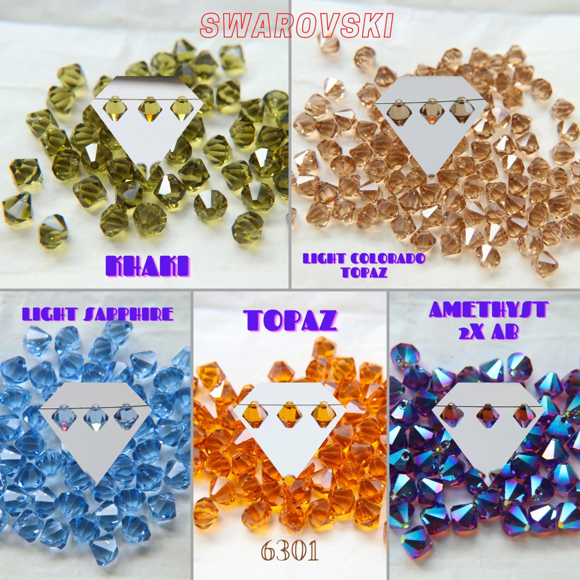 8mm Swarovski Elements 6301 Top Drilled Bicone Pendants 6/24/72/144 Pieces, jewelry making, vintage findings, Premium Materials