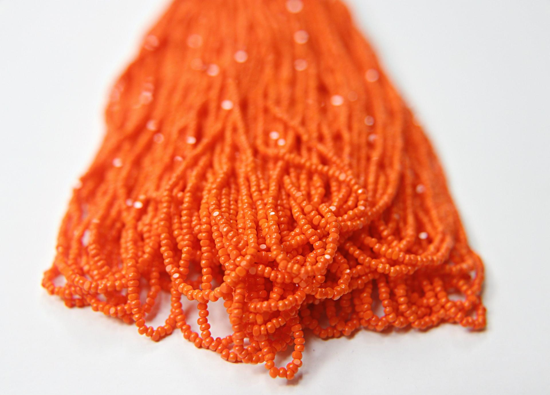 13/0 Hanks Charlotte True Cut Beads Orange Opaque 1/5/25/50/100 Hanks 1.6mm glass beads, jewelry supply, findings, craft supply, rare beads