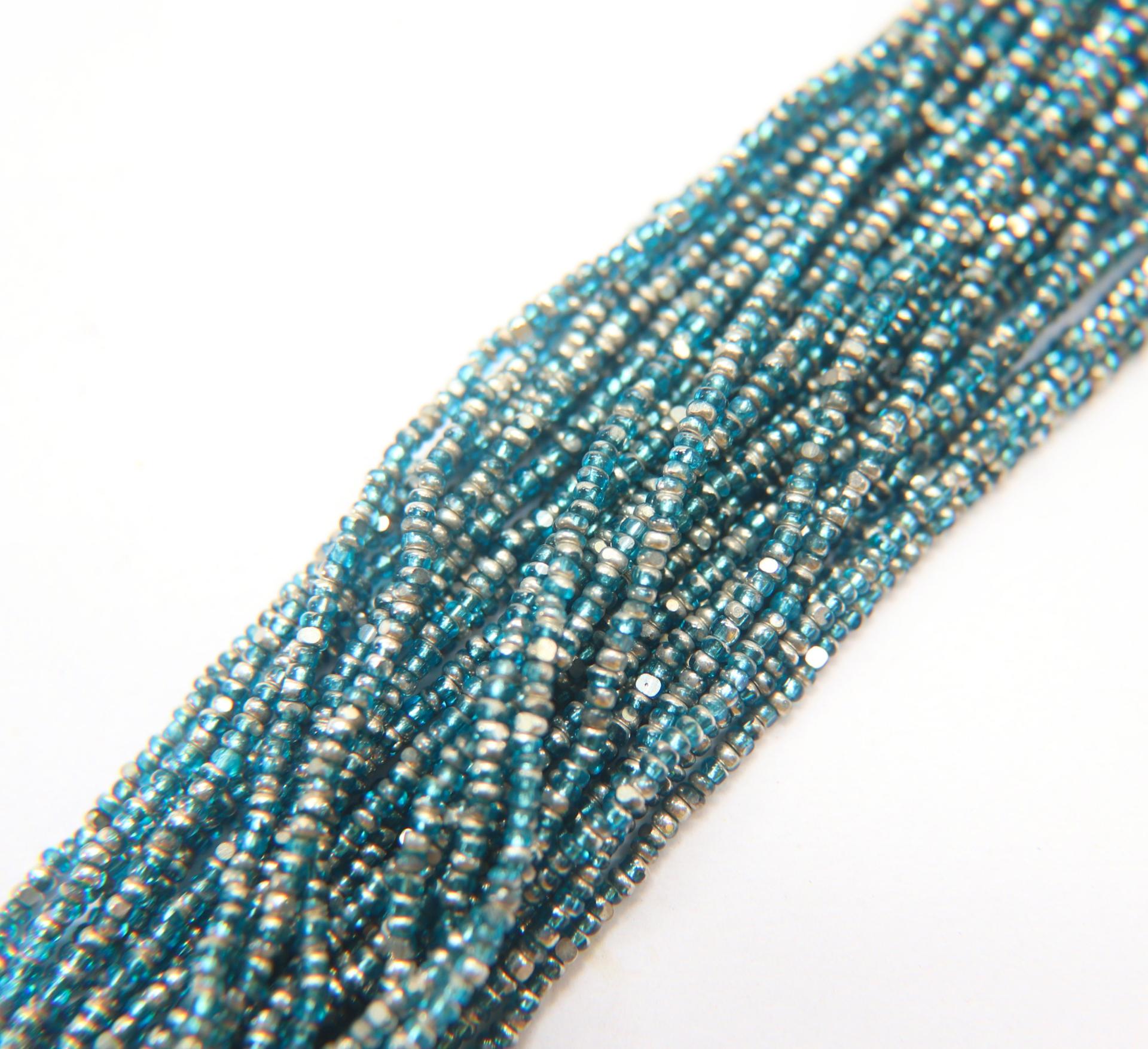 11/0 Hanks Charlotte Cut Beads Patina Dark Aqua Transparent Silver 1/5/25/50/100 Hanks 2.0mm PREMIUM SEED beads, jewelry supply, findings