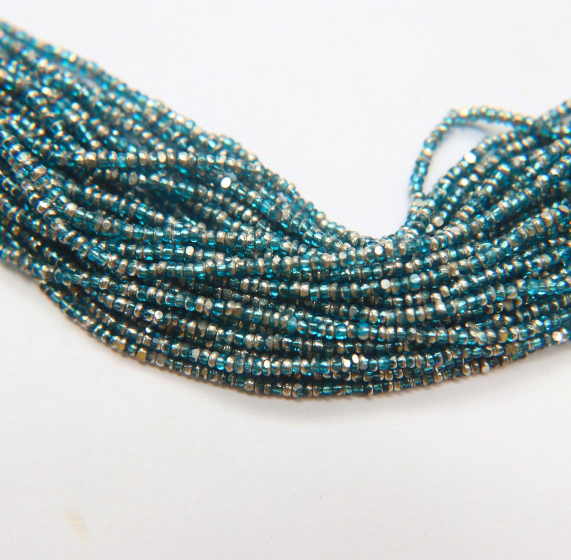 11/0 Hanks Charlotte Cut Beads Patina Dark Aqua Transparent Silver 1/5/25/50/100 Hanks 2.0mm PREMIUM SEED beads, jewelry supply, findings