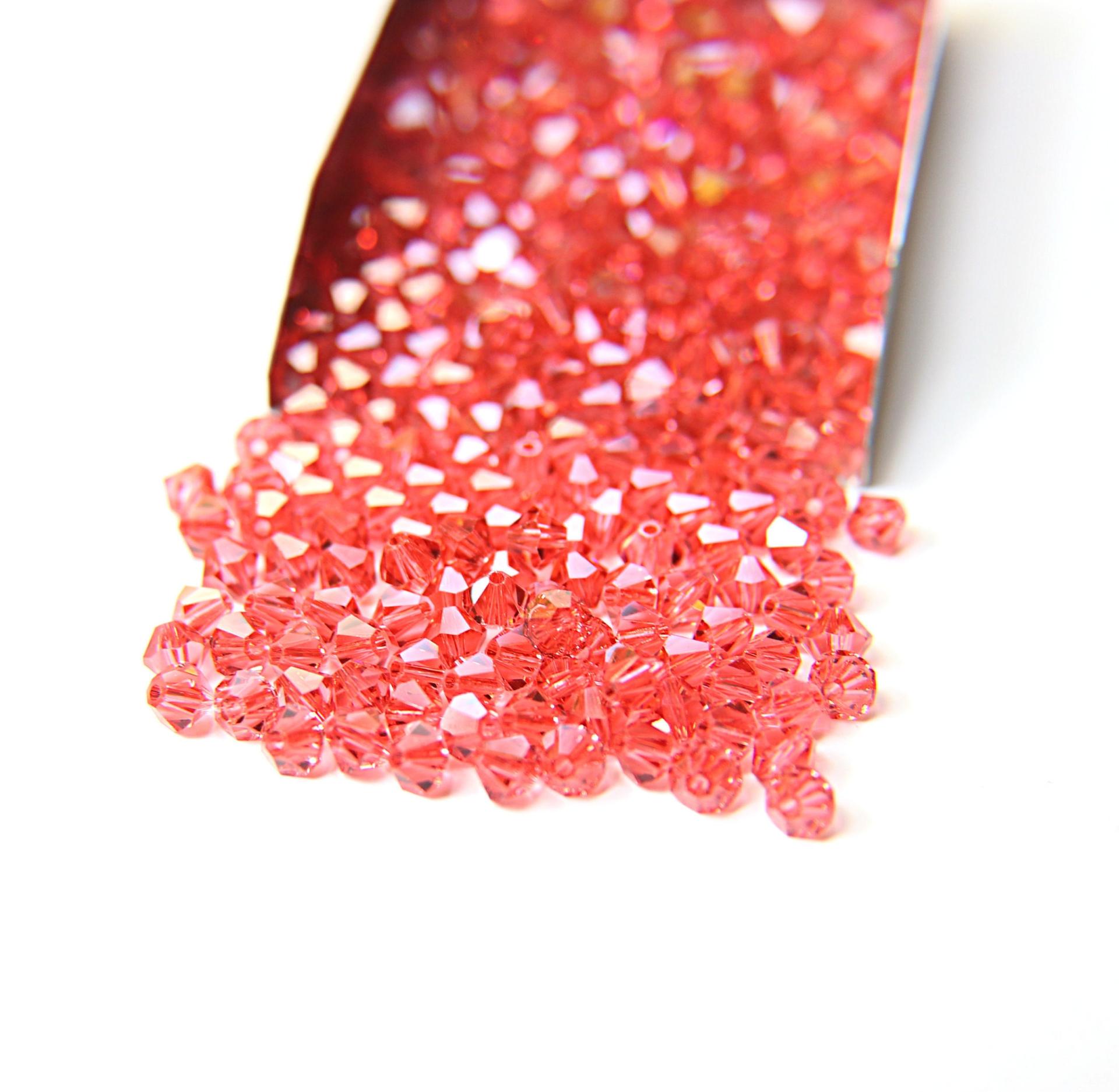 3mm Padparadscha Swarovski Bicone beads 36/72/144/432/720 Pieces jewelry making, crystal beads, embroidery materials, wedding decorations