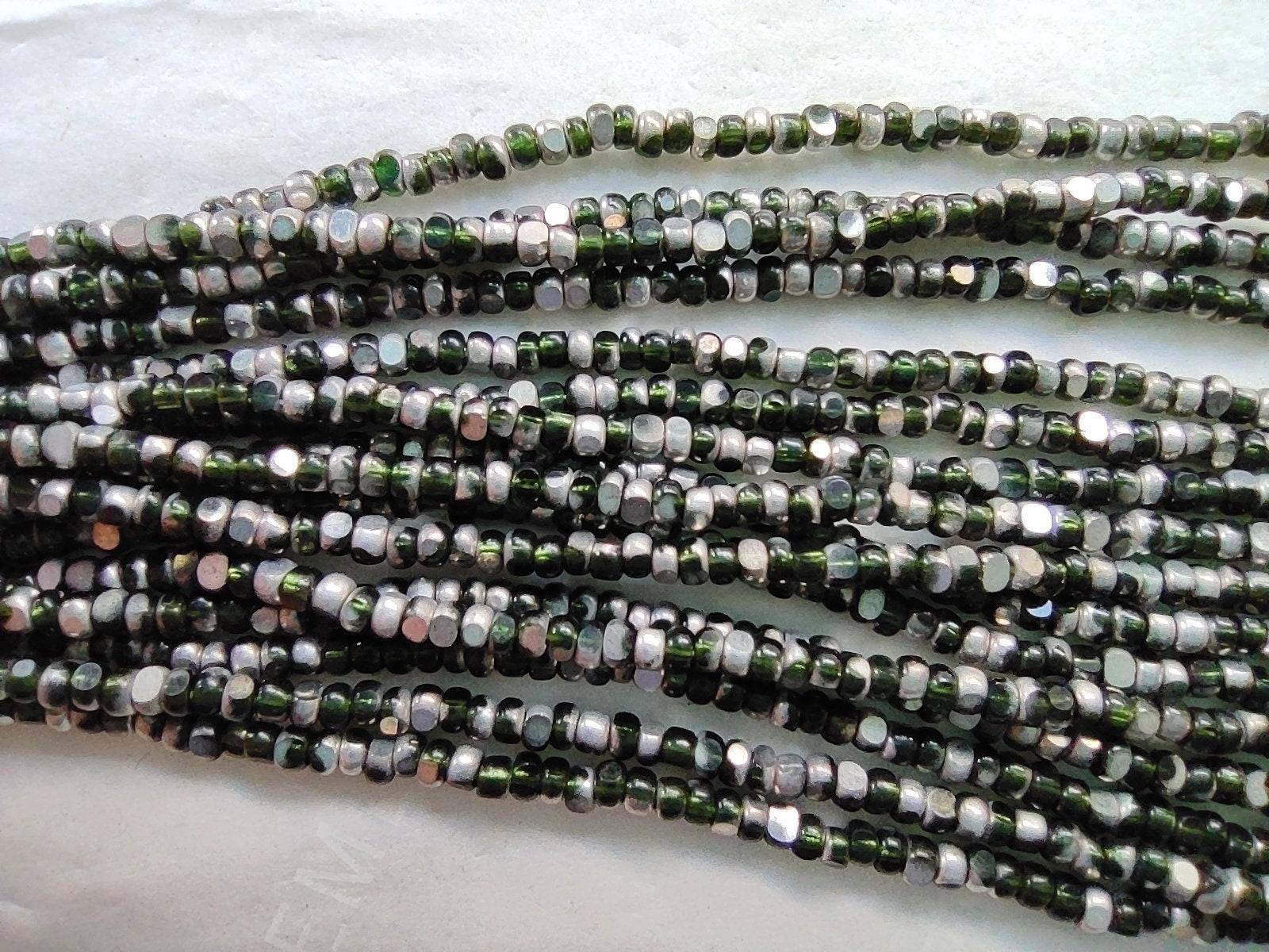 11/0 Hanks Charlotte Cut Beads Patina Transparent Dark Olivine Silver 1/5/25/50/100 Hanks 2.0mm PREMIUM SEED beads, jewelry supply, findings