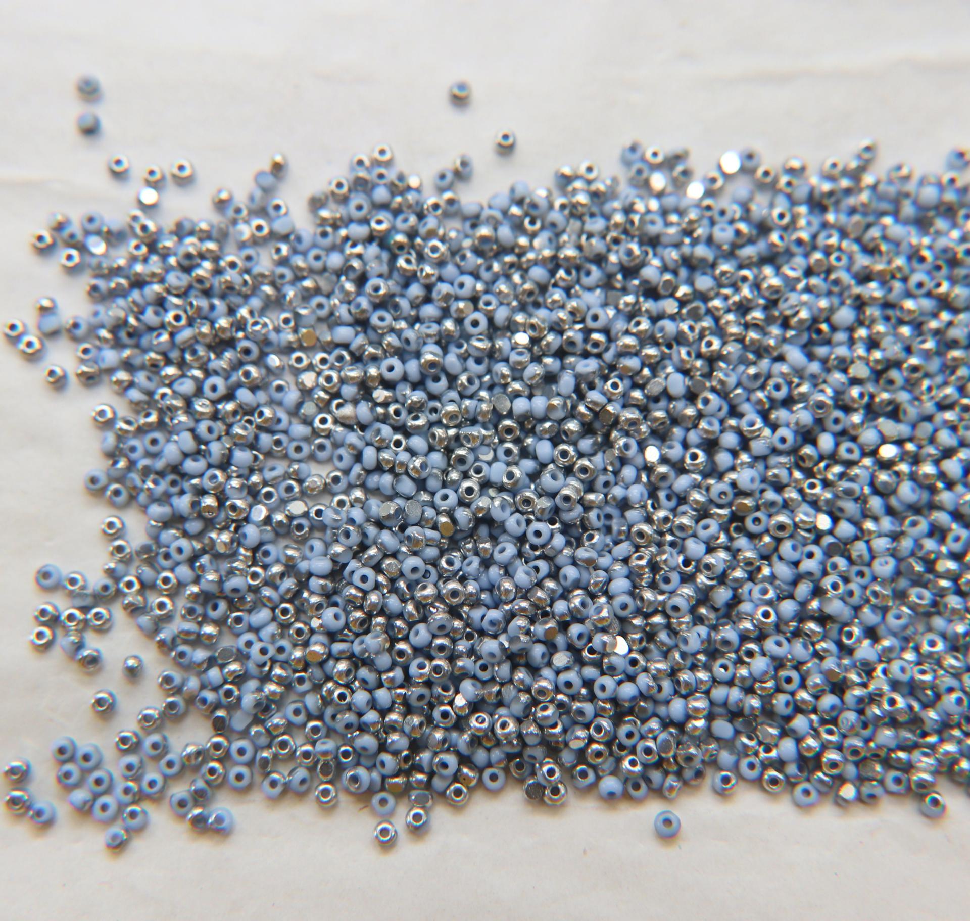 13/0 Charlotte true Cut Beads Patina Light Pale Blue opaque Silver 10/20/50/250/500 Grams PREMIUM SEED Beads, Native Beads Supplies