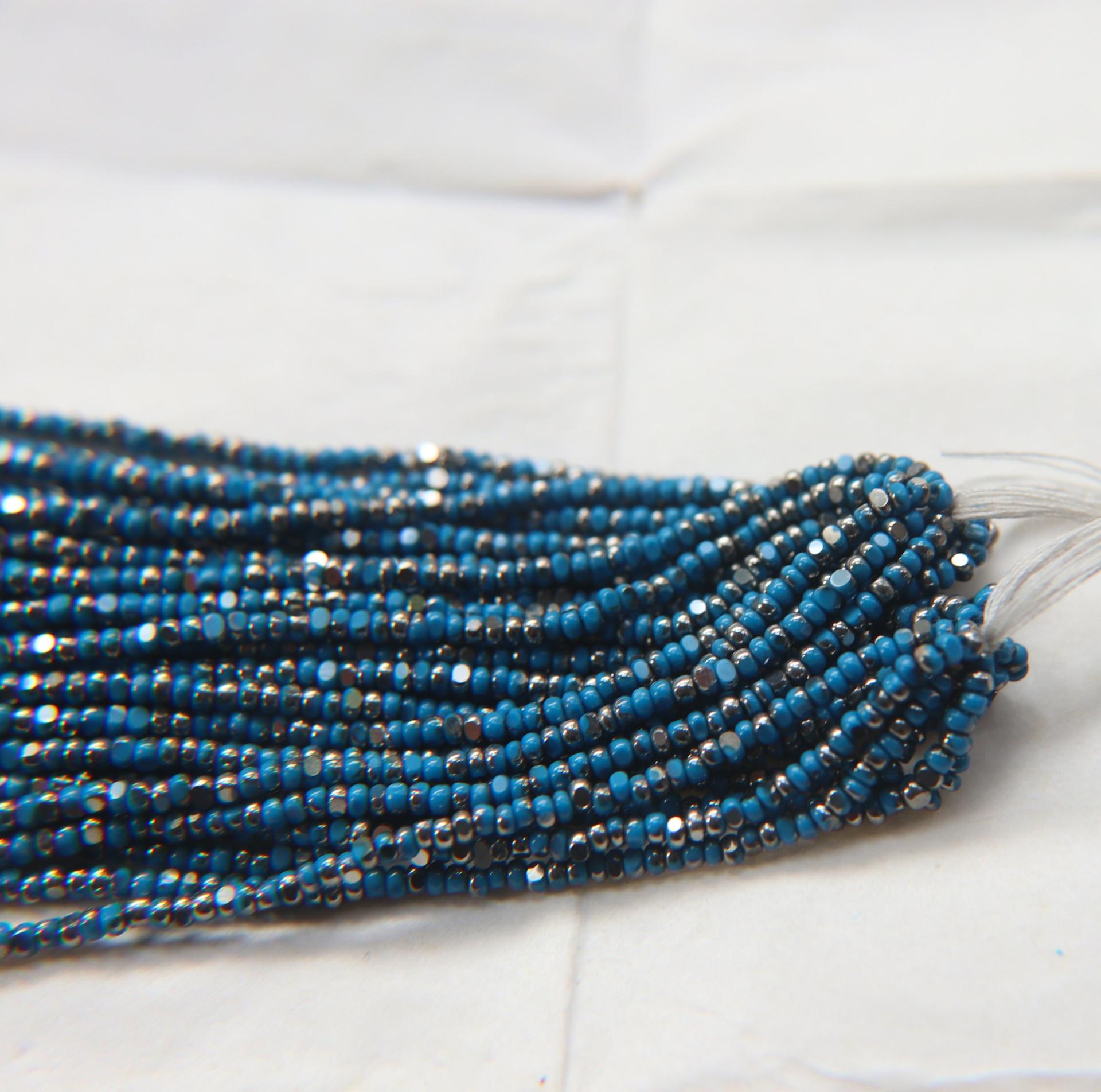 11/0 Hanks Charlotte Cut Beads Patina Slate Blue Opaque Gunmetal 1/5/25/50/100 Hanks 2.0mm glass beads, jewelry supply, findings