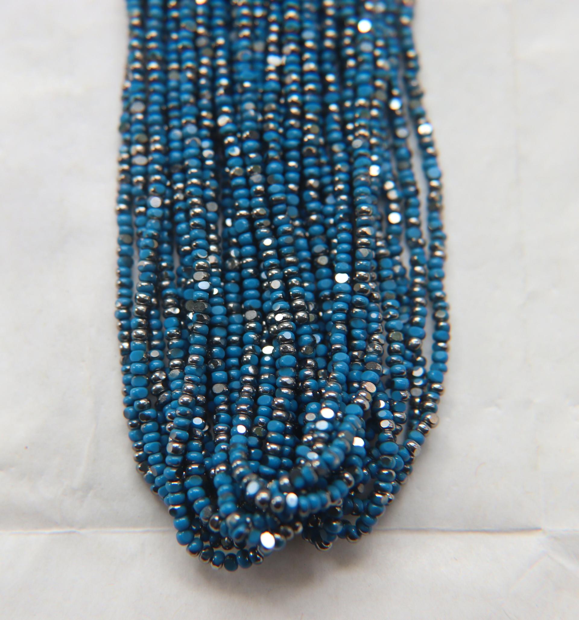 11/0 Hanks Charlotte Cut Beads Patina Slate Blue Opaque Gunmetal 1/5/25/50/100 Hanks 2.0mm glass beads, jewelry supply, findings