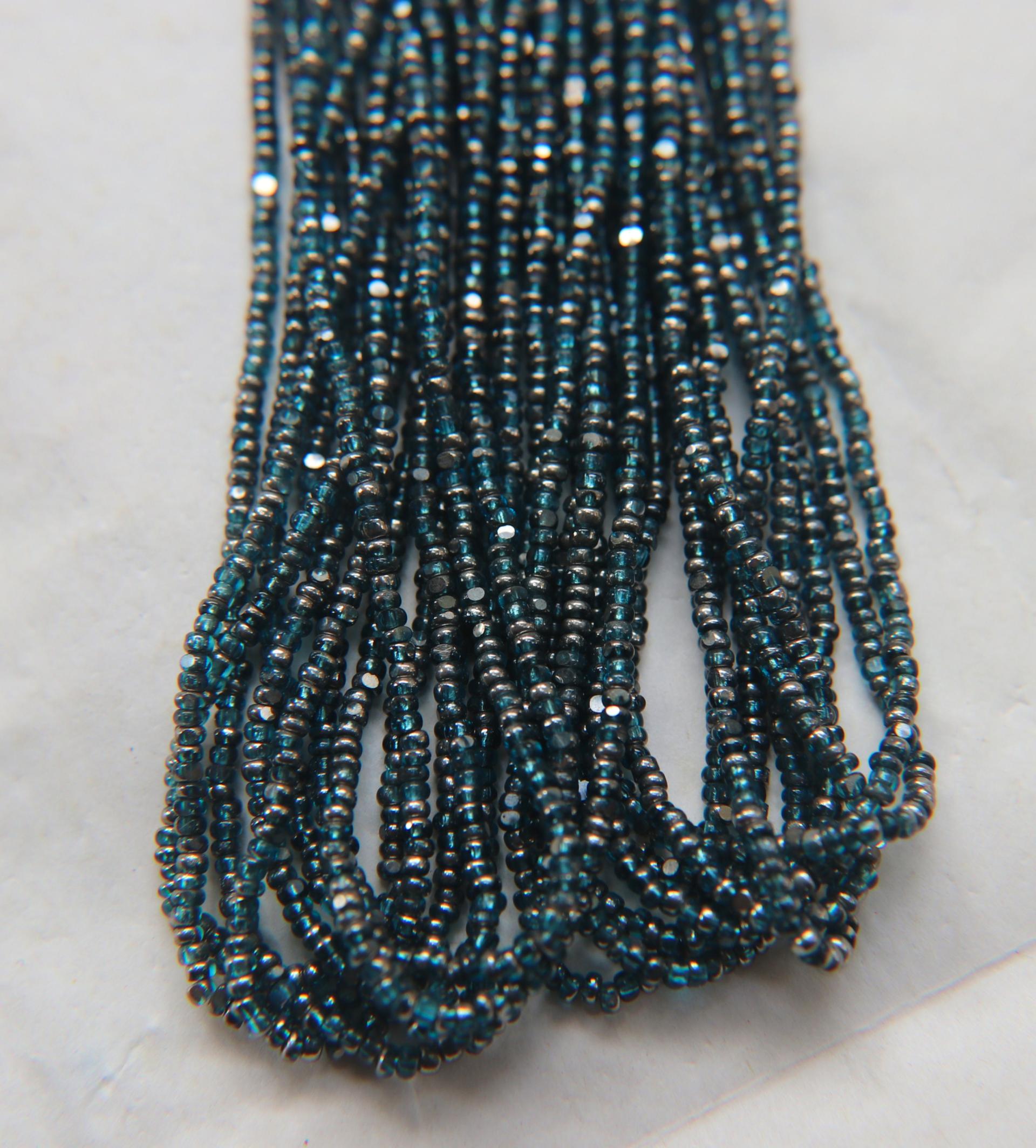 11/0 Hanks Charlotte Cut Beads Patina Dark Aqua Transparent Gunmetal 1/5/25/50/100 Hanks 2.0mm glass beads, jewelry supply, findings