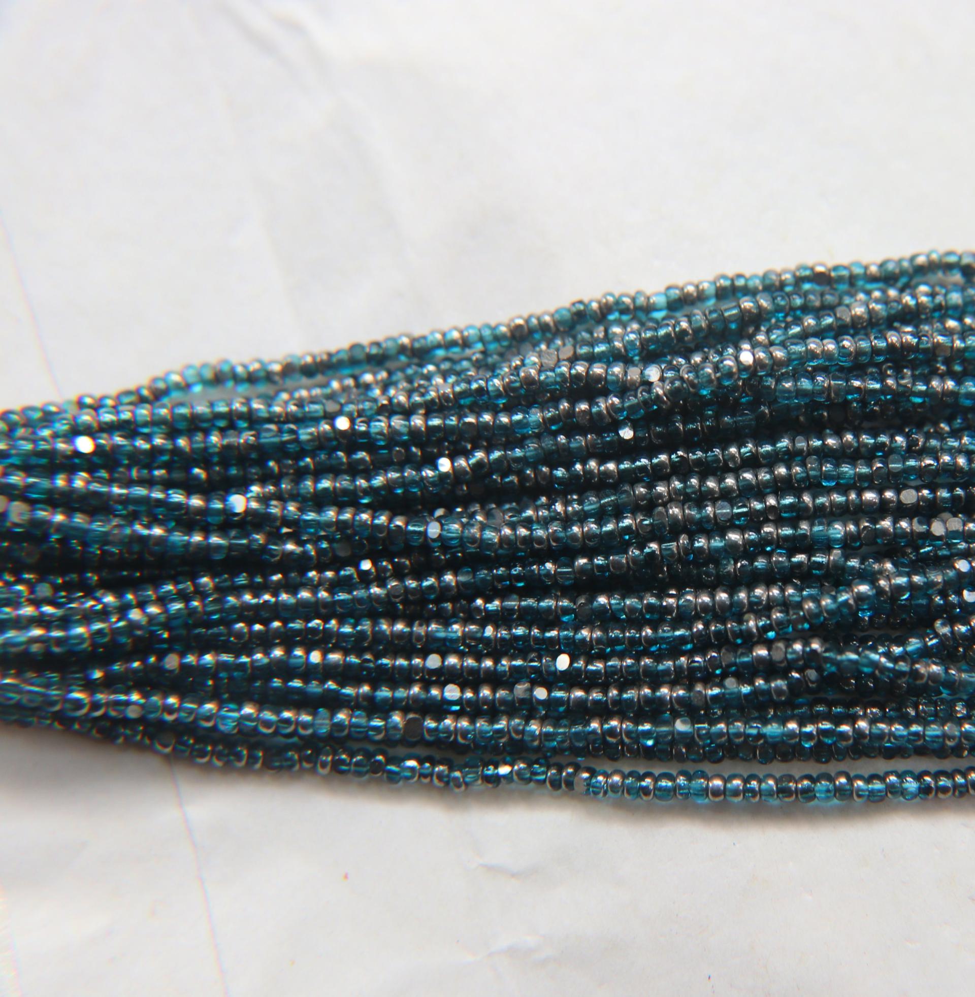 11/0 Hanks Charlotte Cut Beads Patina Dark Aqua Transparent Gunmetal 1/5/25/50/100 Hanks 2.0mm glass beads, jewelry supply, findings