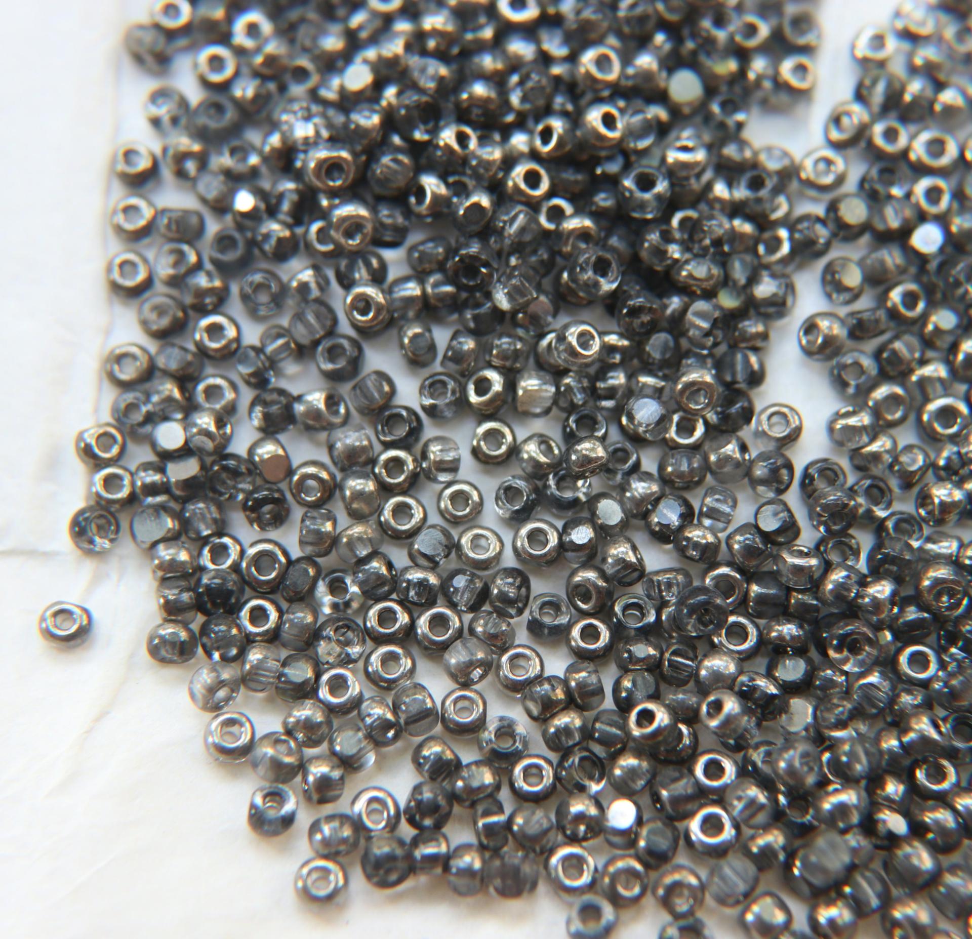 6/0 Charlotte Cut Beads Patina Transparent Crystal Gun Metal 10/20/50/250/500 Grams glass beads, jewelry supply, vintage findings, craft