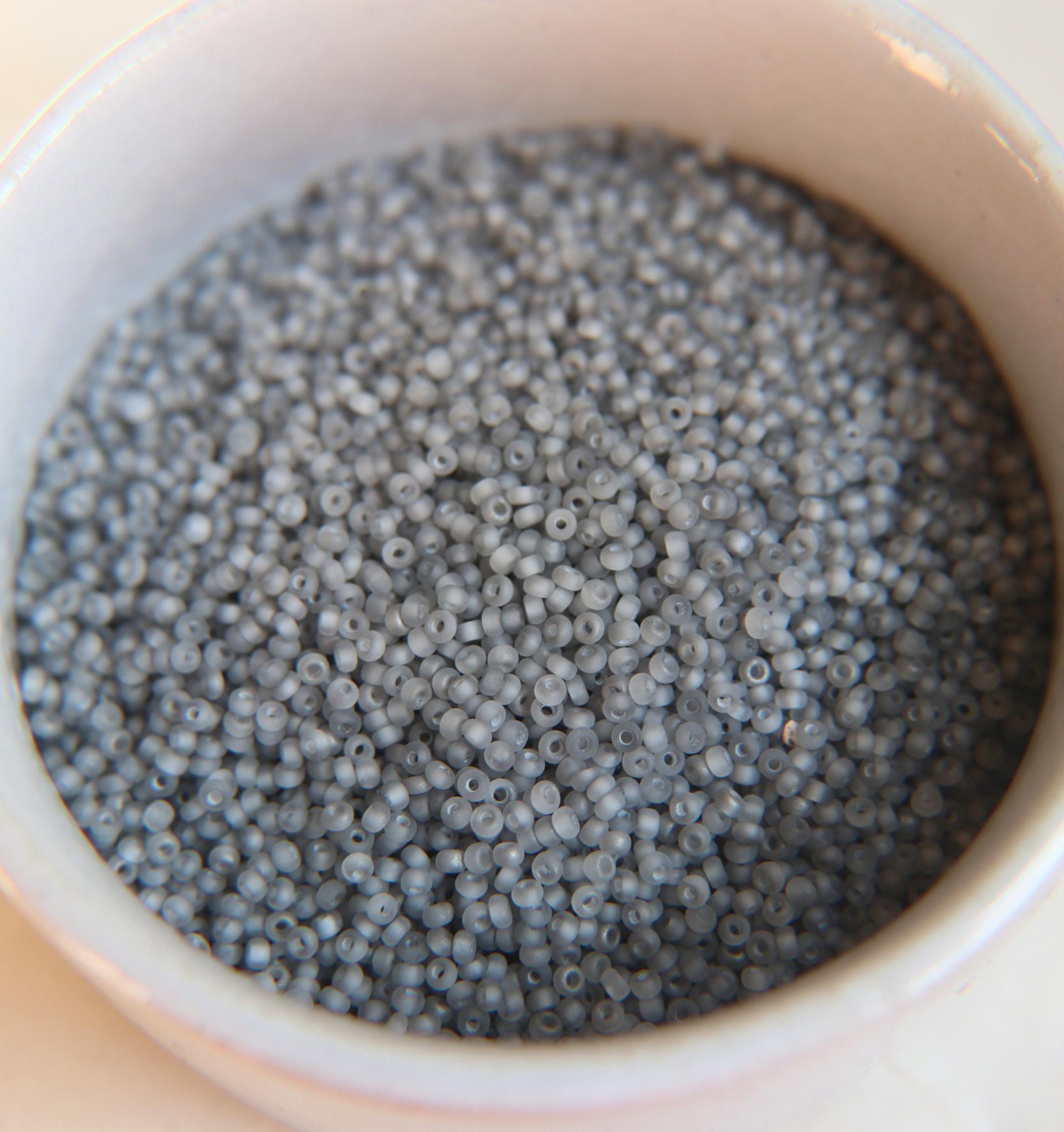 11/0 Crystal Frosted Gunmetal SEED BEADS PRECIOSA Traditional Czech Beads™ 50/100/500 Grams Jewelry making beads, vintage beads